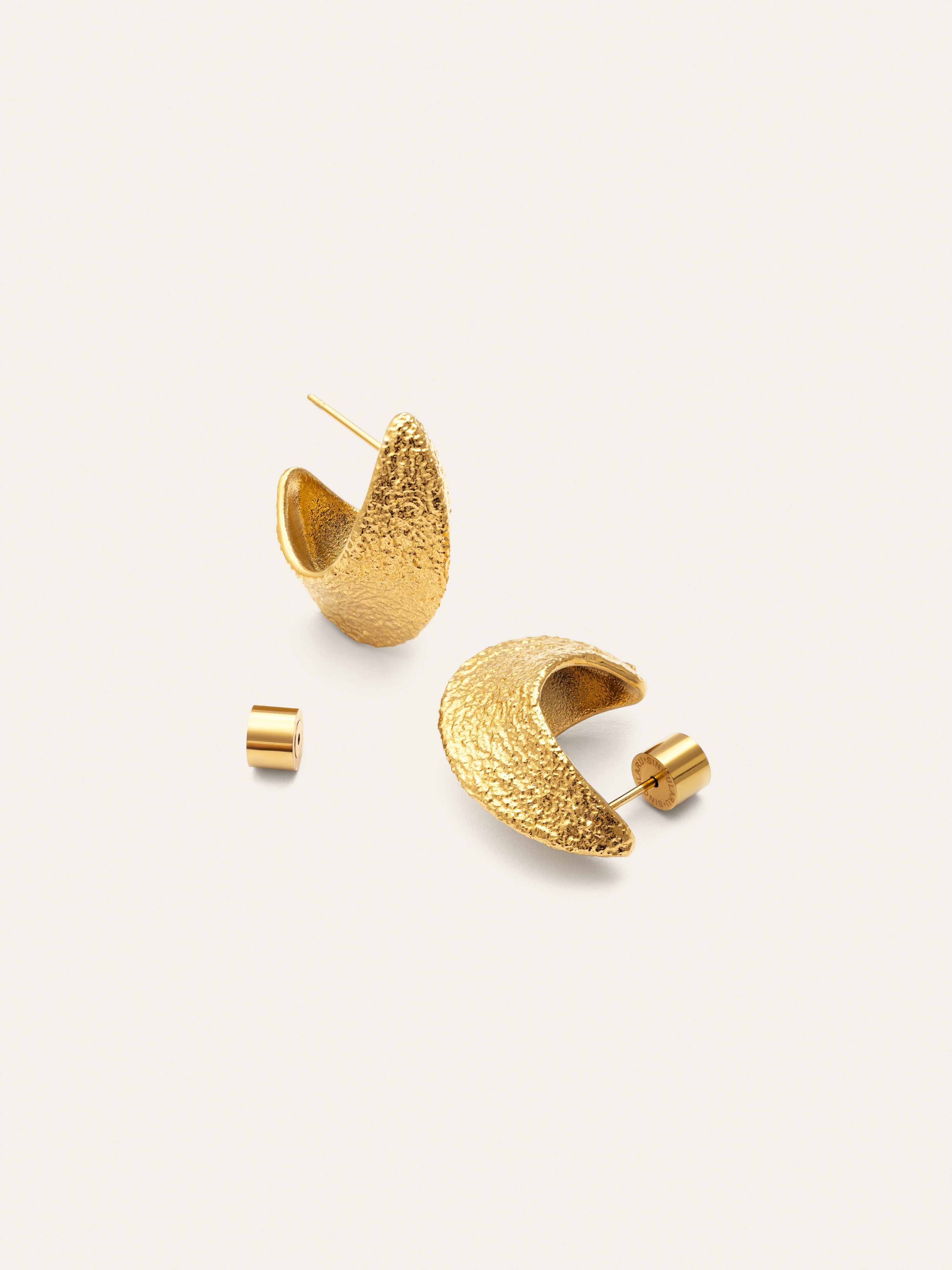 Organic Shape Stainless Steel Gold Earrings