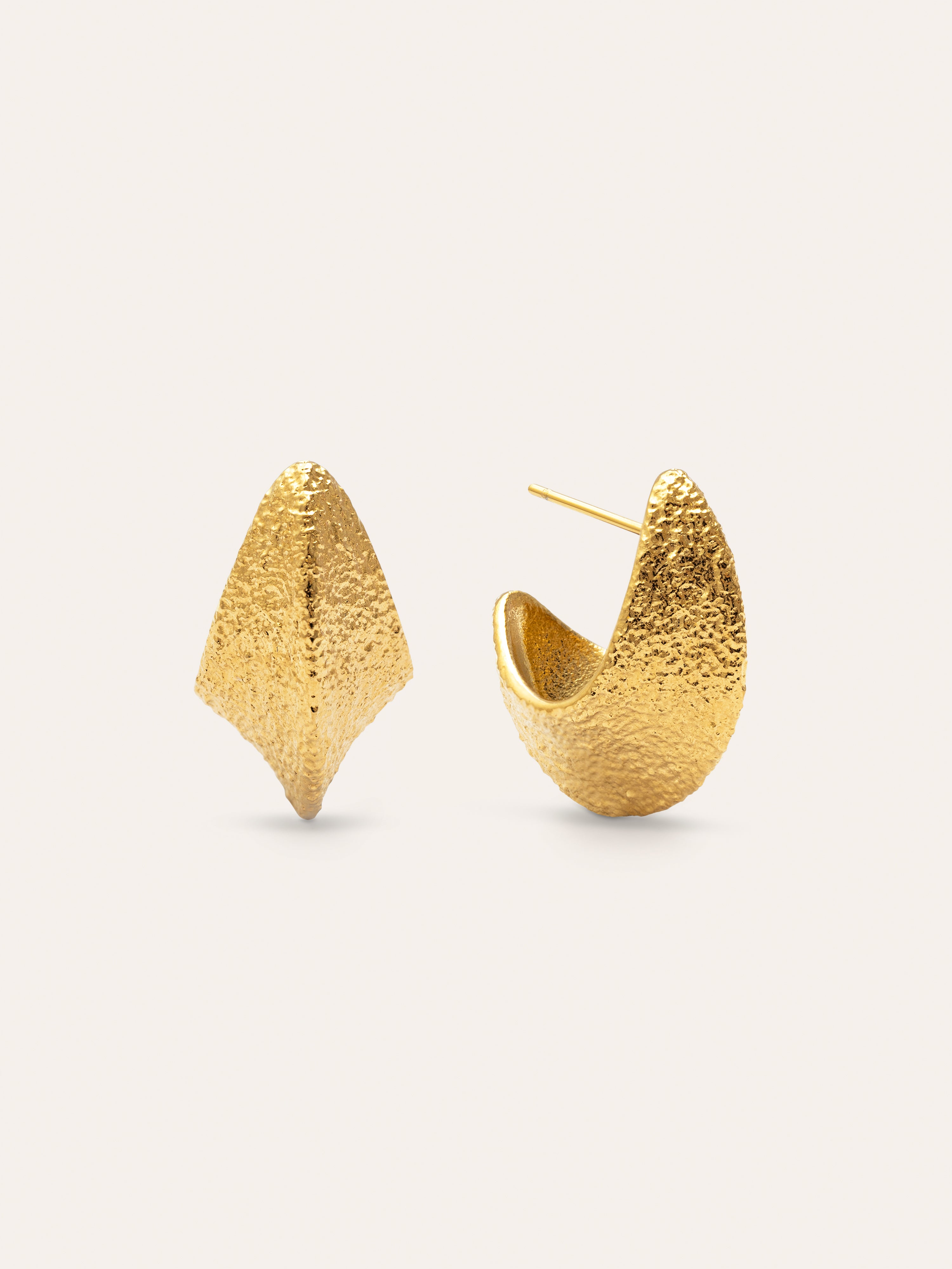 Organic Shape Stainless Steel Gold Earrings