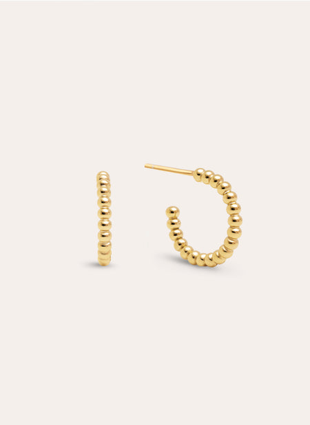 Pebble Dots S Stainless Steel Gold Earrings