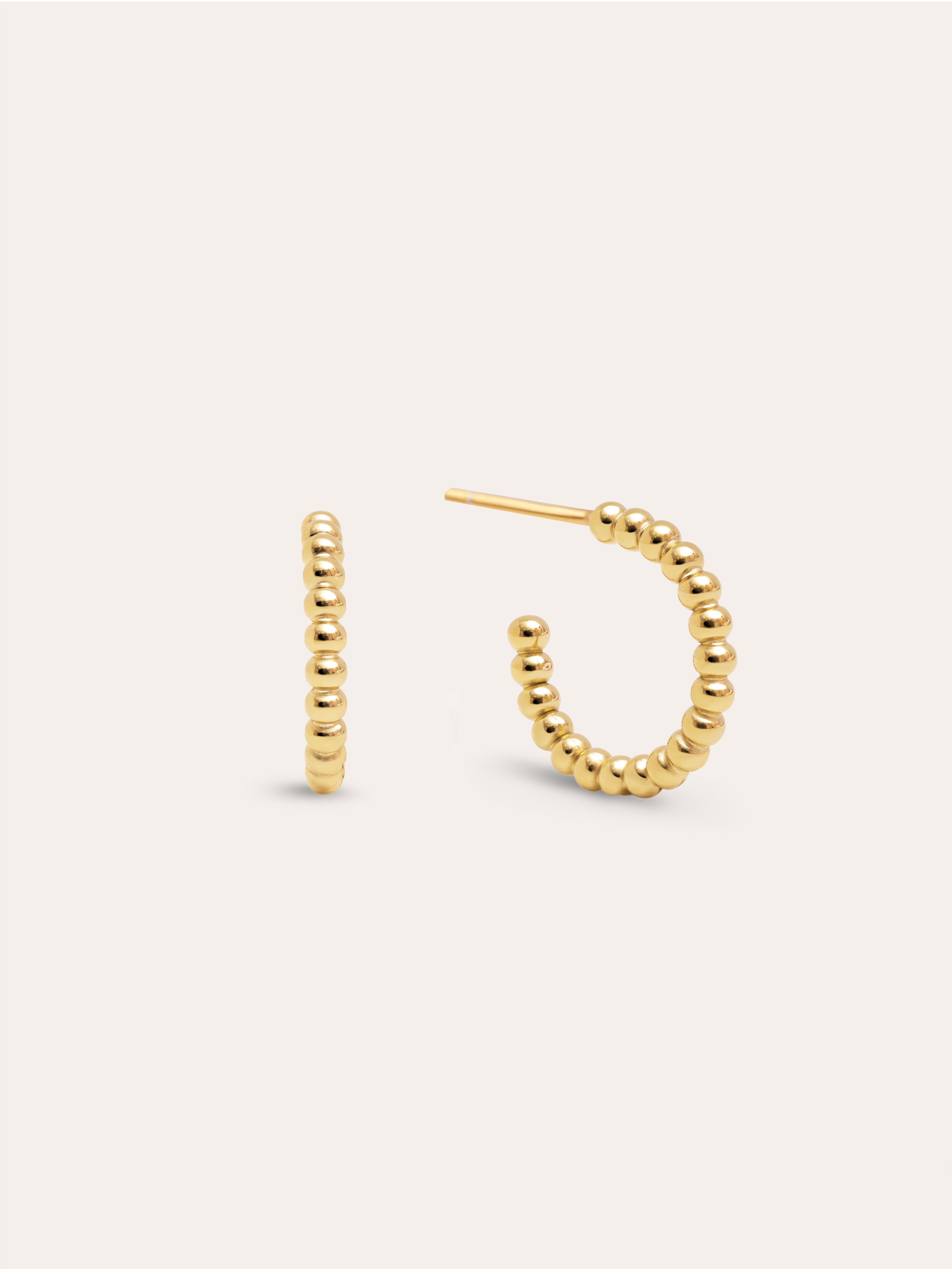 Pebble Dots S Stainless Steel Gold Earrings