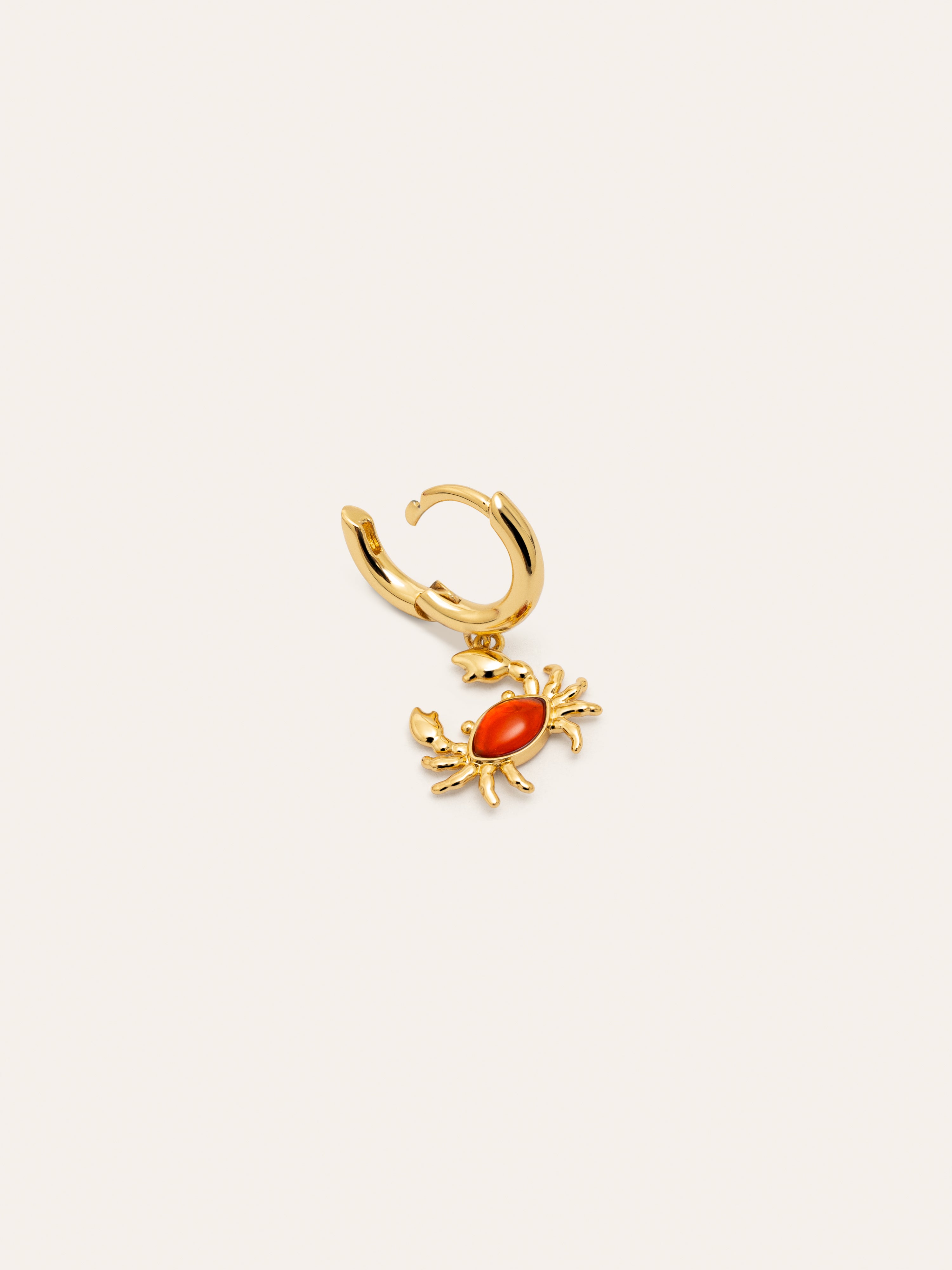 Crab Gold Hoop Single Earring