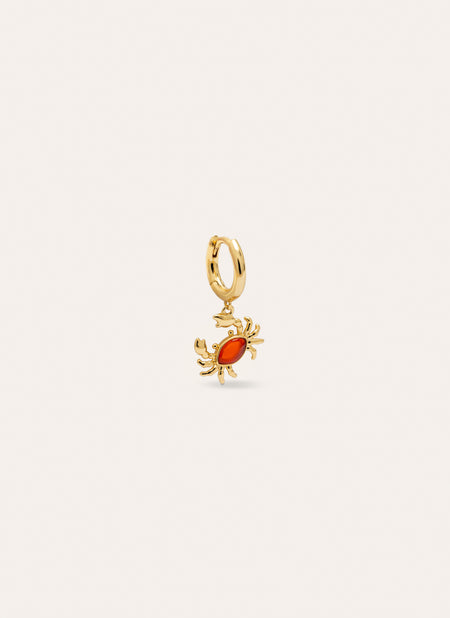 Crab Gold Hoop Single Earring