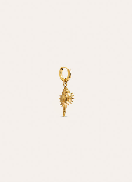 Baby Shell Stainless Steel Gold Single Earring