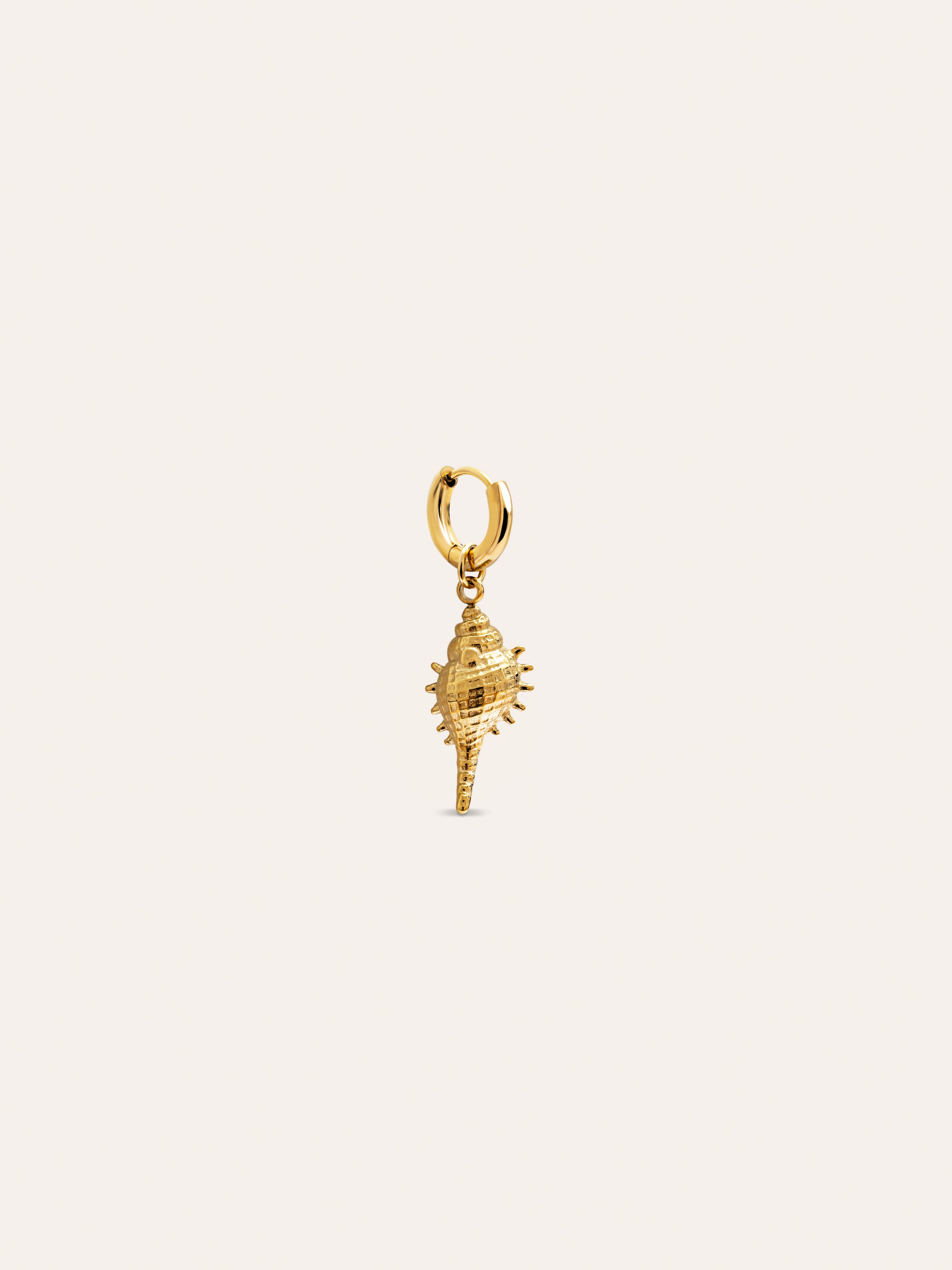 Baby Shell Stainless Steel Gold Single Earring