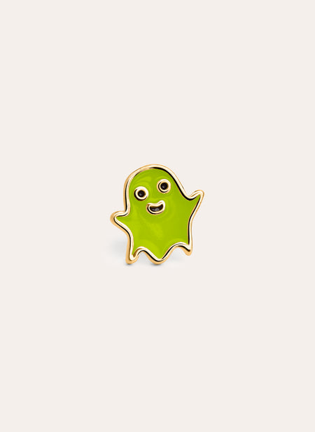 Ghost Flourescent Green Gold Single Earring