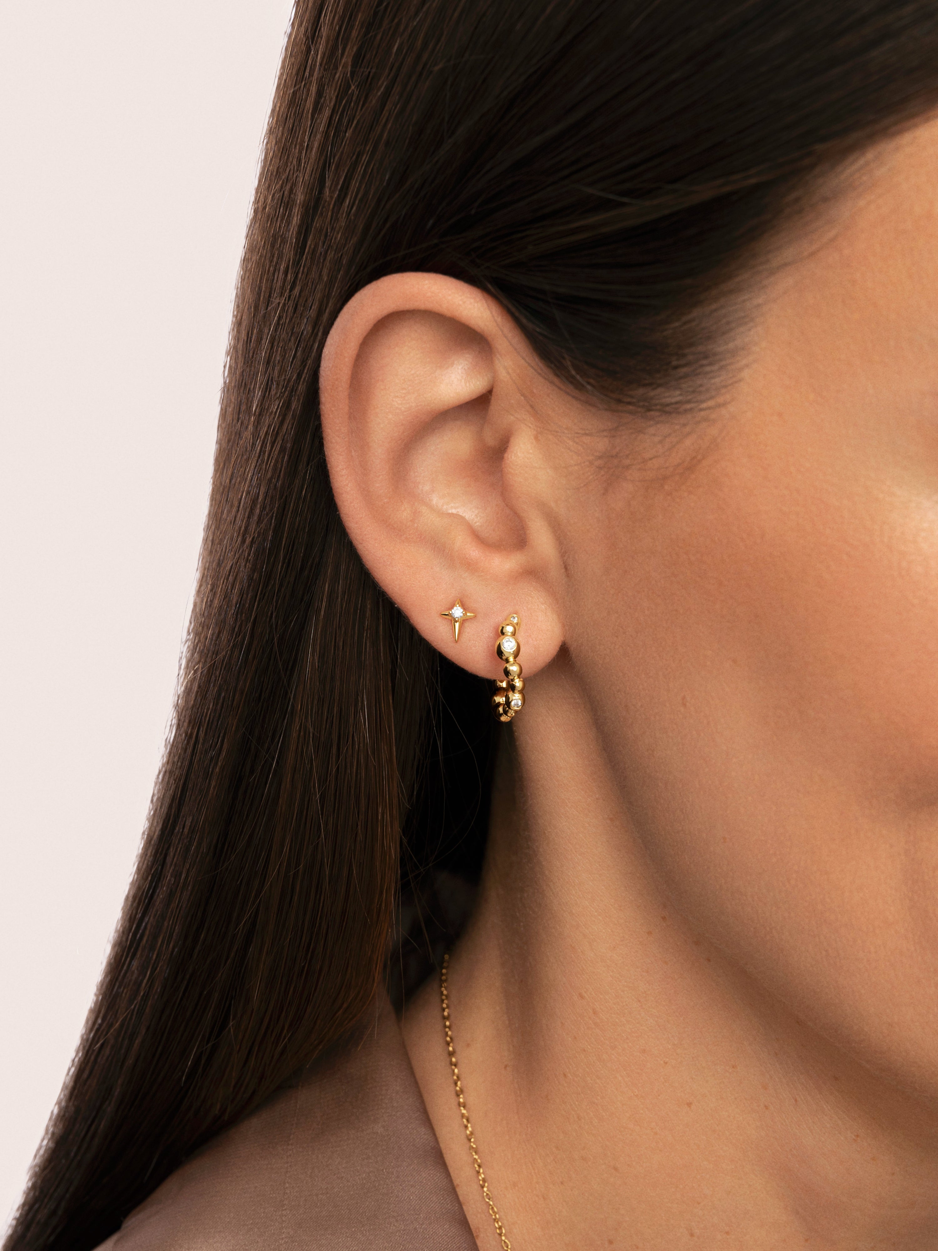 Pendiente Suelto Guidance Plata Baño Oro