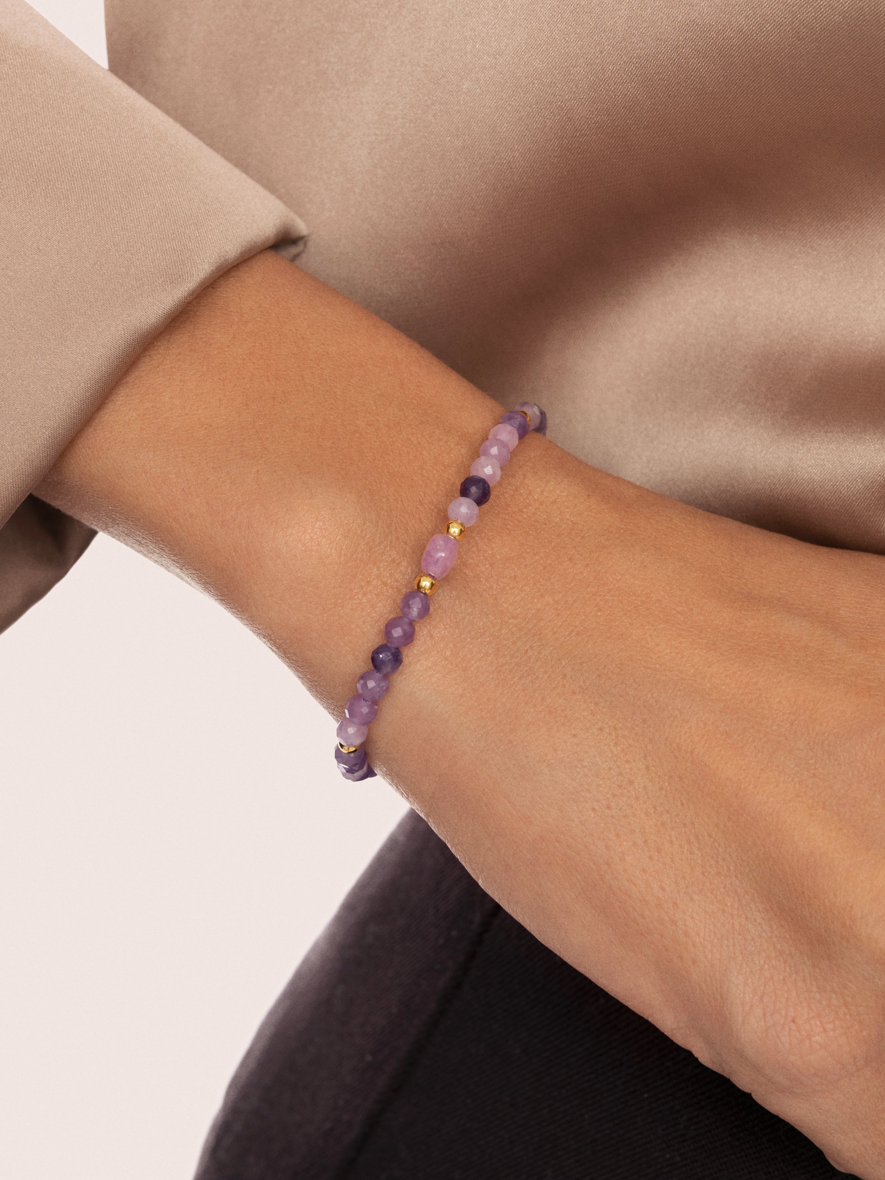 Amulet Amatista Stainless Steel Gold Bracelet