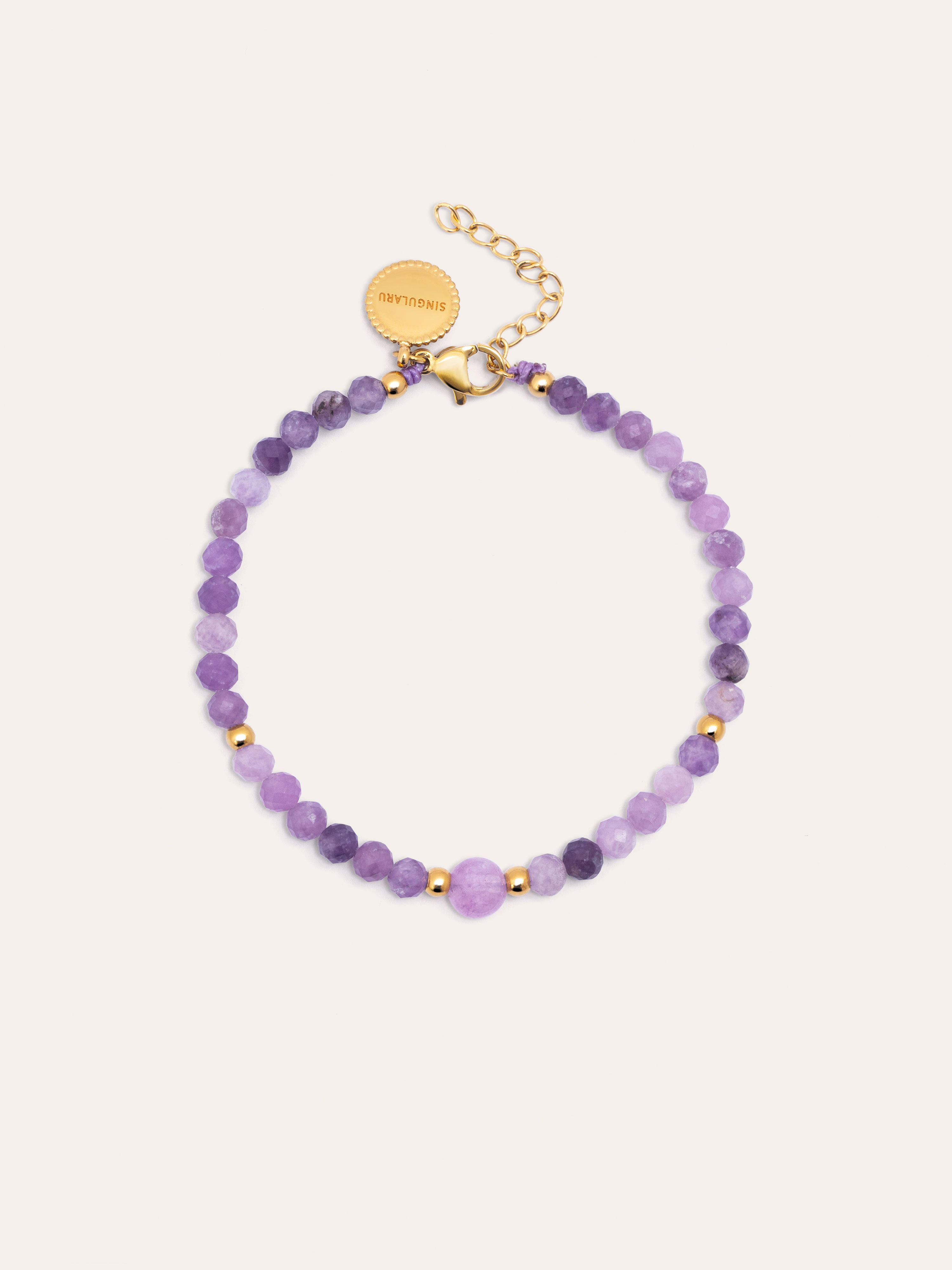 Amulet Amatista Stainless Steel Gold Bracelet