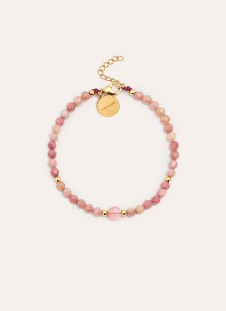 Amulet Rodocrosita Stainless Steel Gold Bracelet