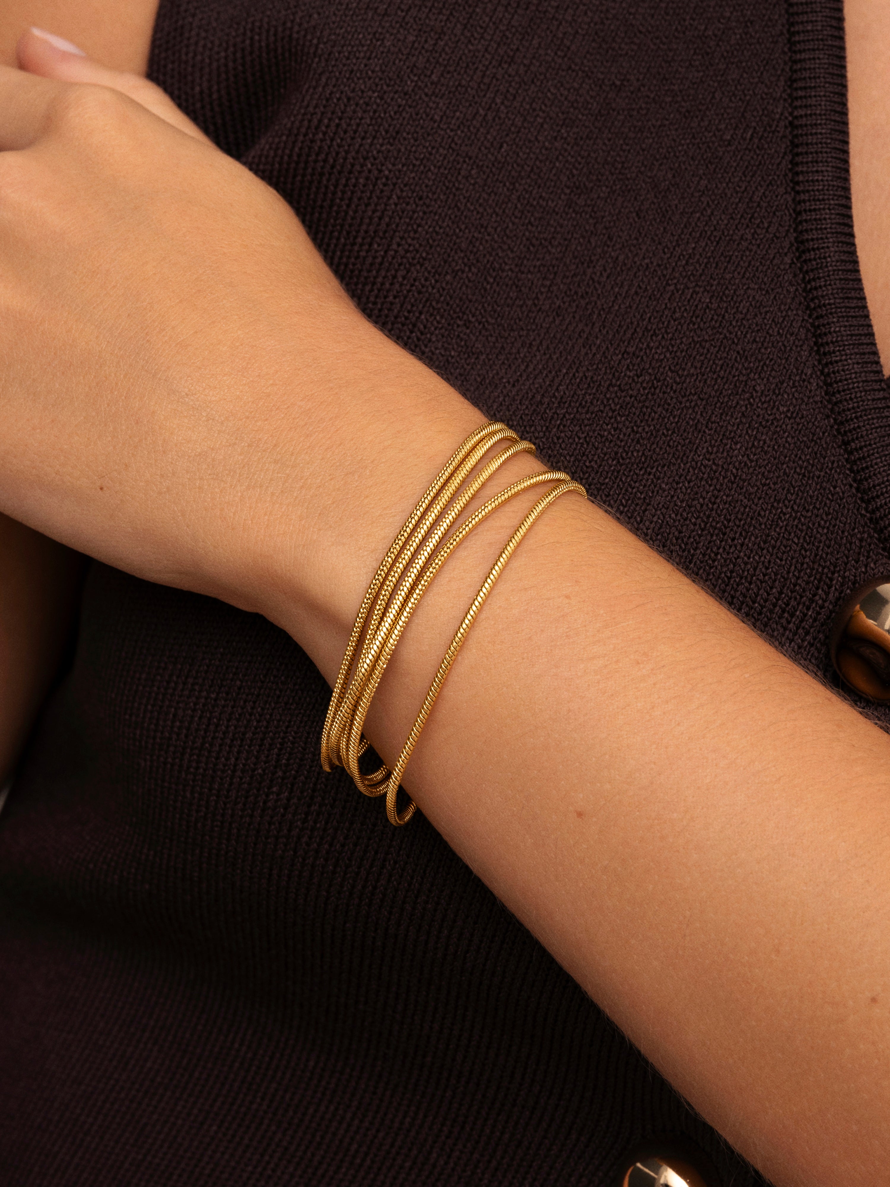 Cleopatra Stainless Steel Gold Bracelet