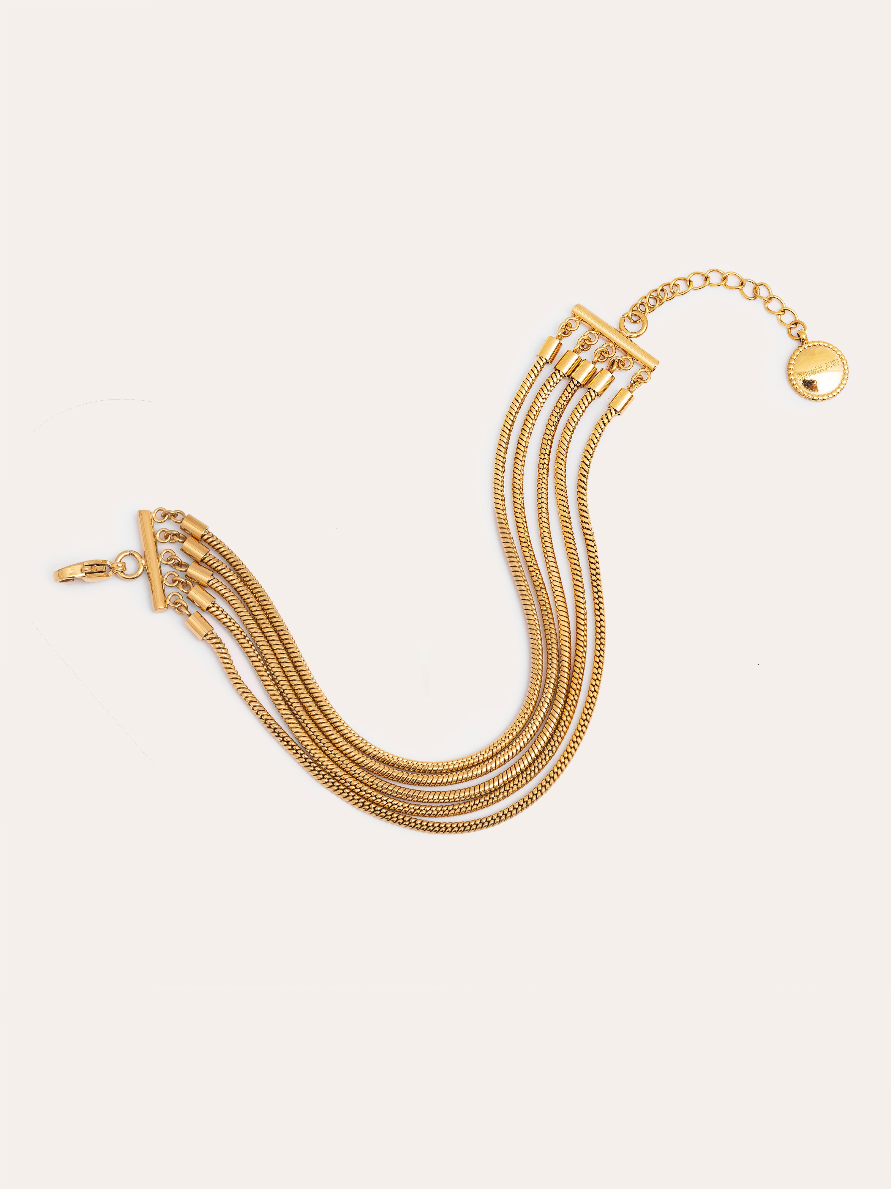 Cleopatra Stainless Steel Gold Bracelet