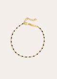 Dots Black Enamel Gold Bracelet
