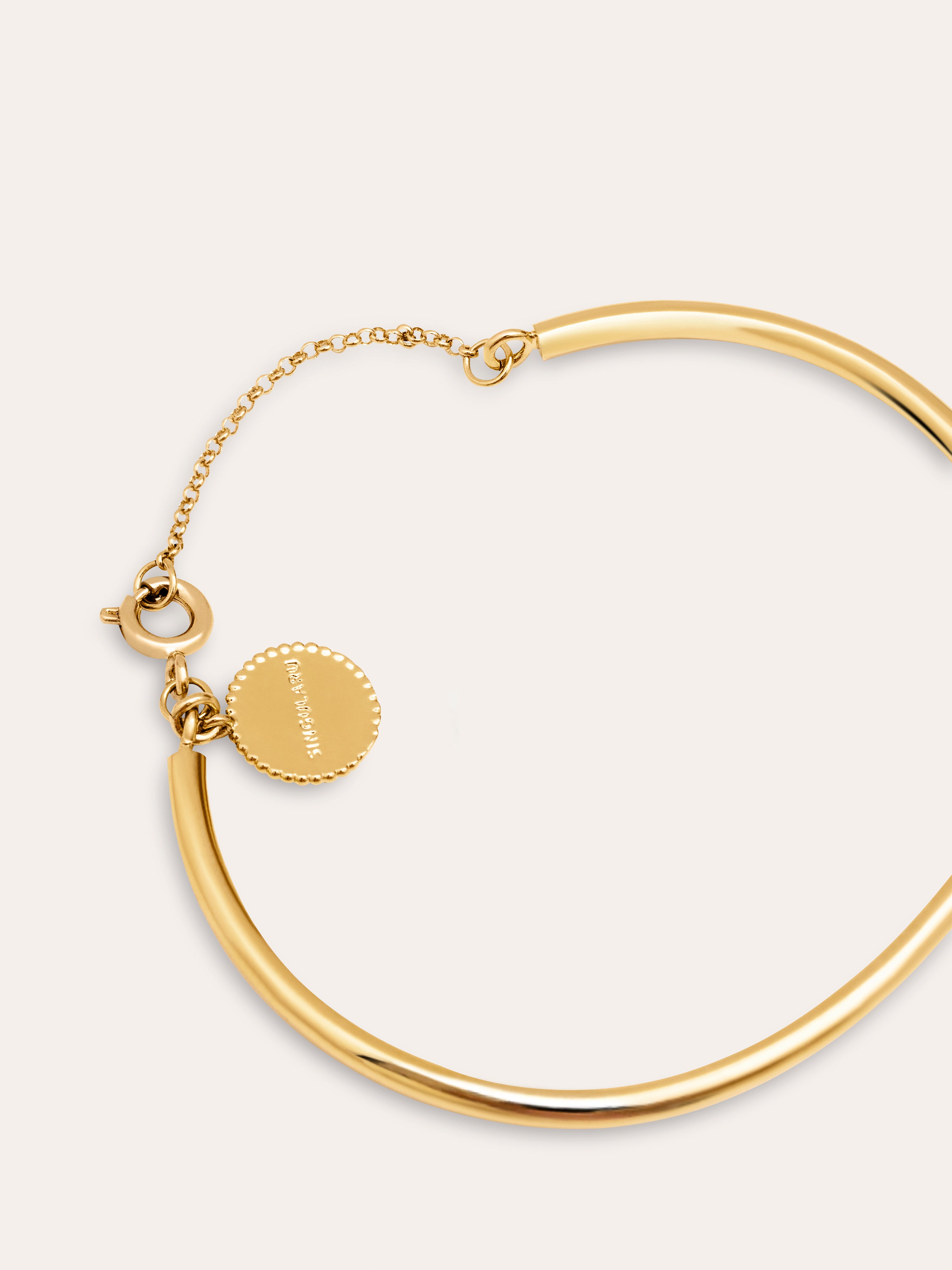 Line Chain Stainless Steel Gold Bracelet