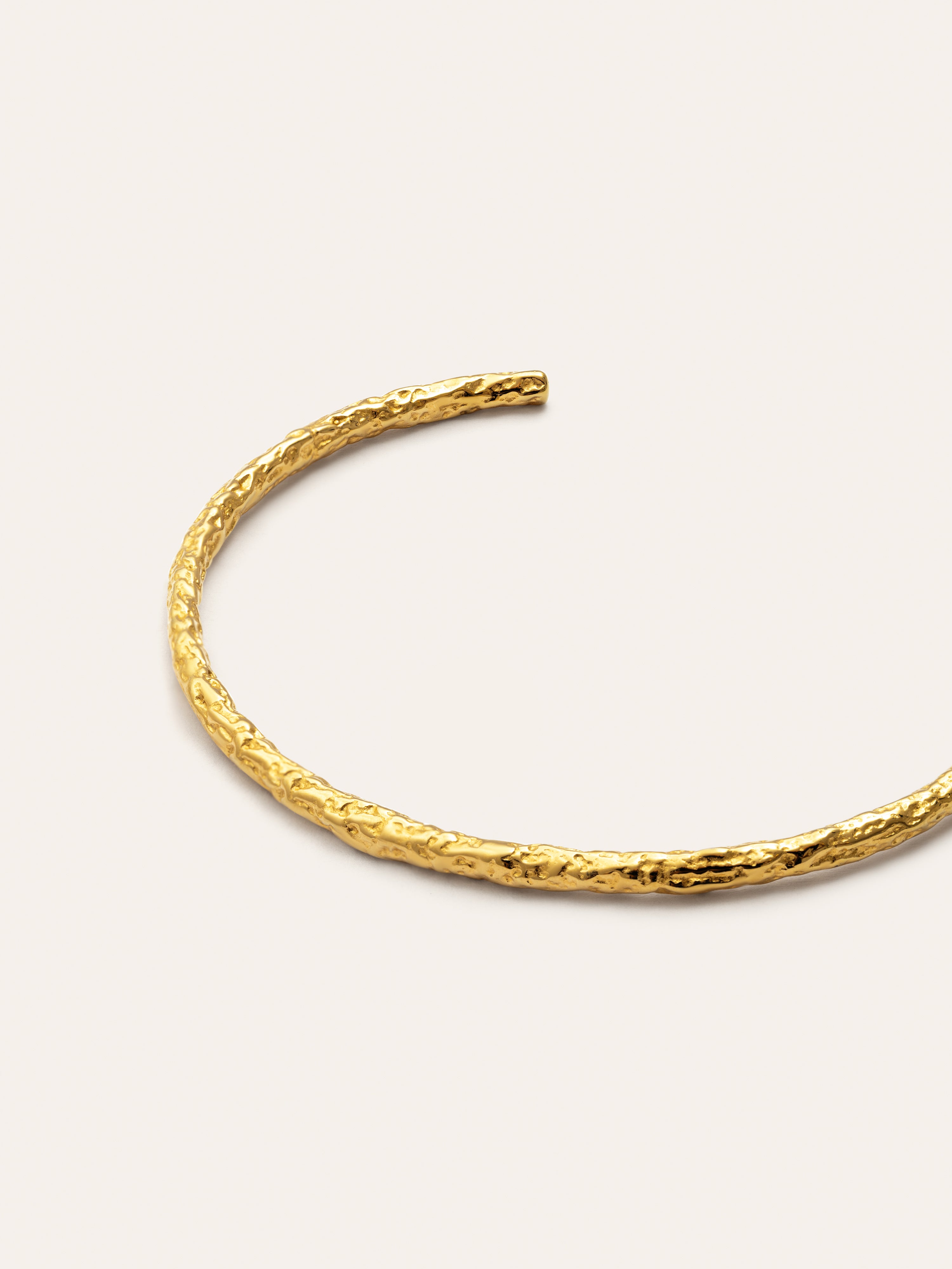 Organic River Stainless Steel Gold Bangle