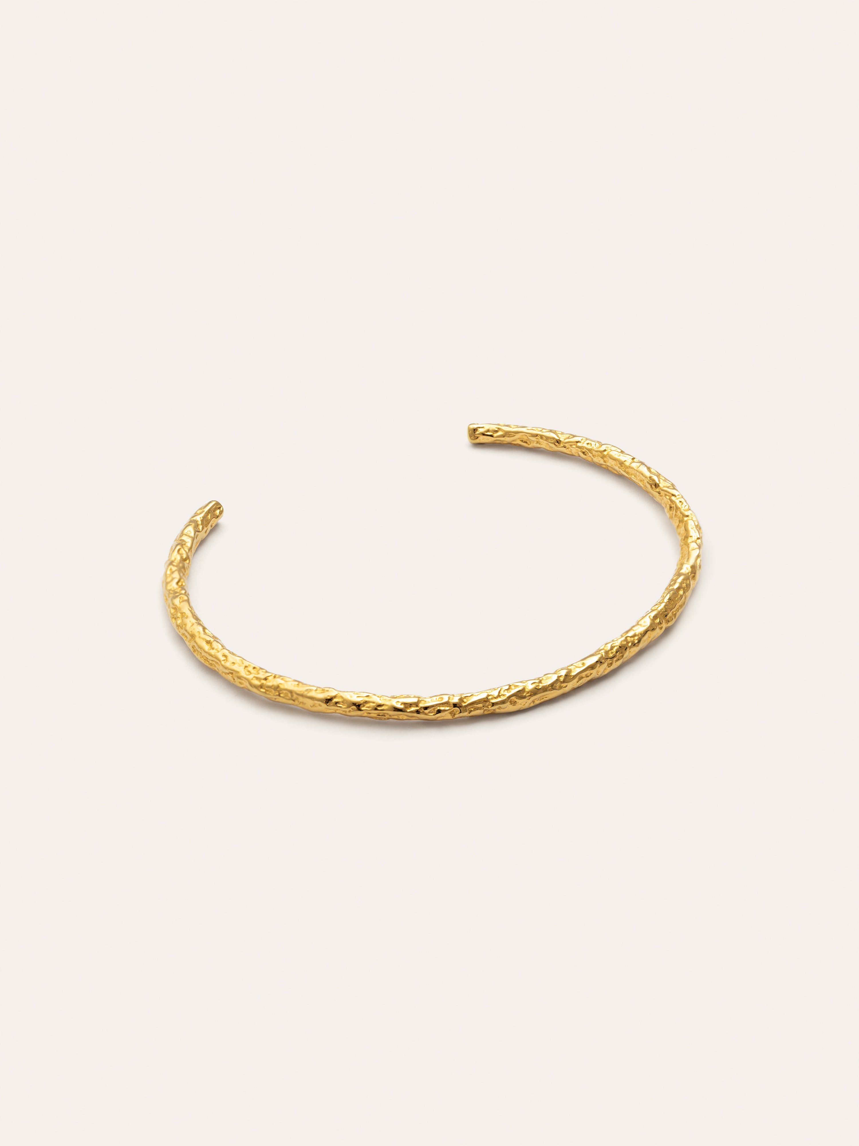 Organic River Stainless Steel Gold Bangle