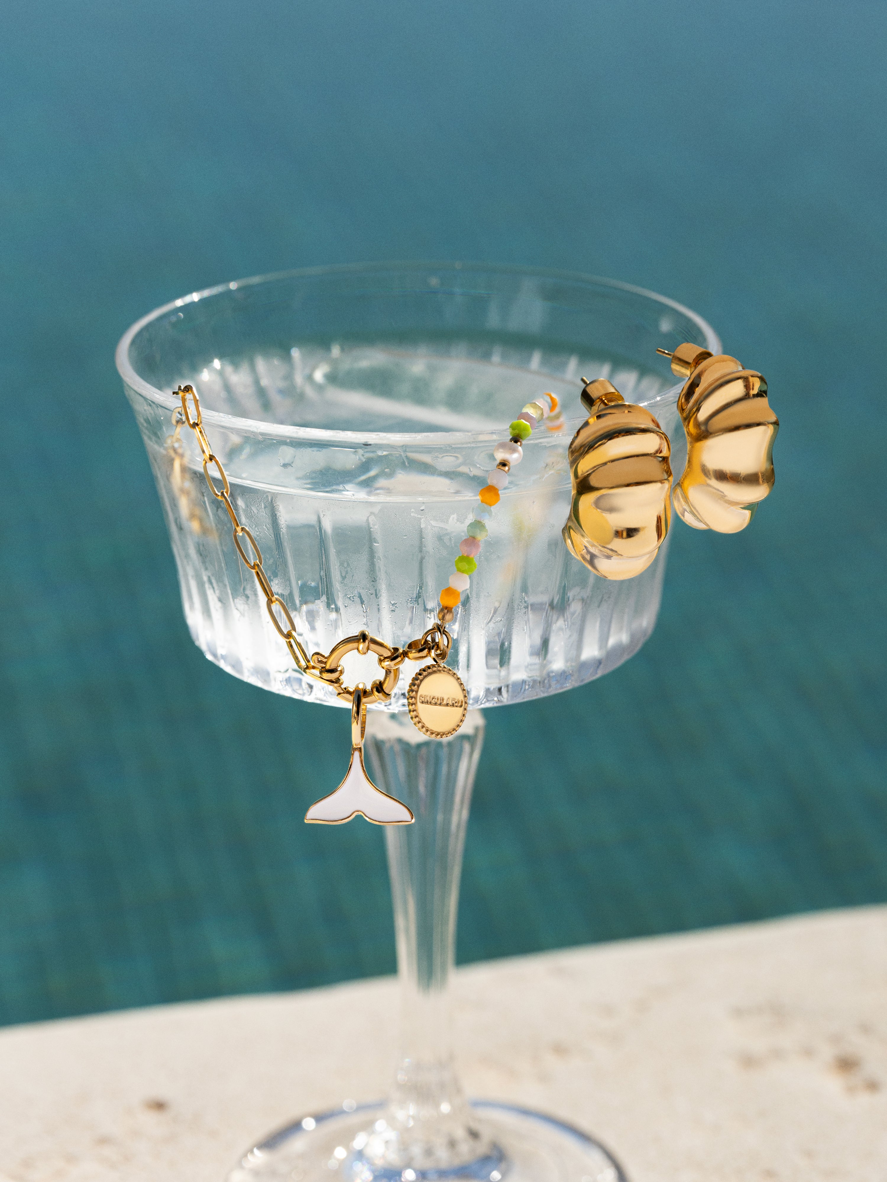 Puff Stainless Steel Gold Hoop Earrings