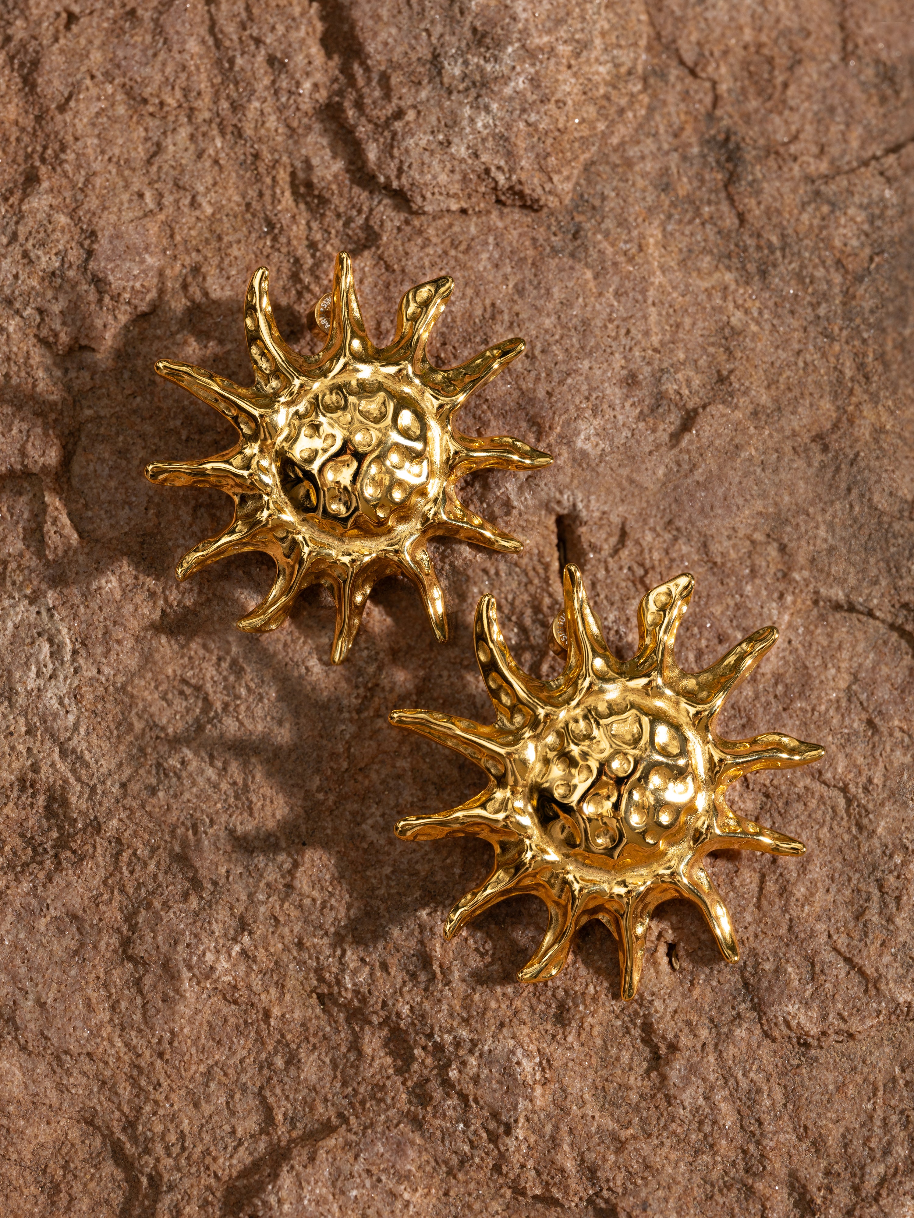Sun Light Stainless Steel Gold Earrings