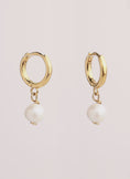 Pearl Gold Hoop Earrings