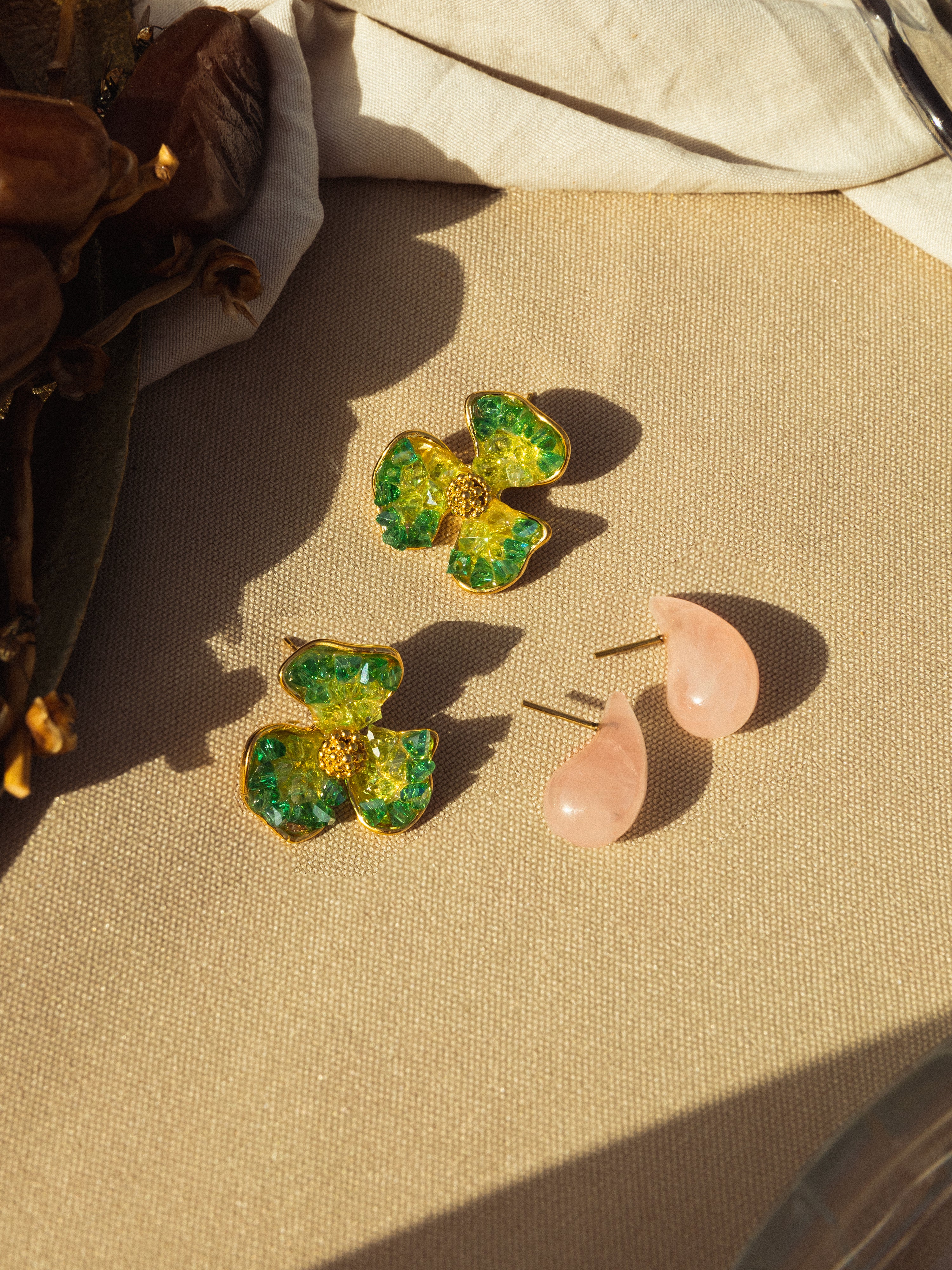 Pendientes Clover Baño Oro