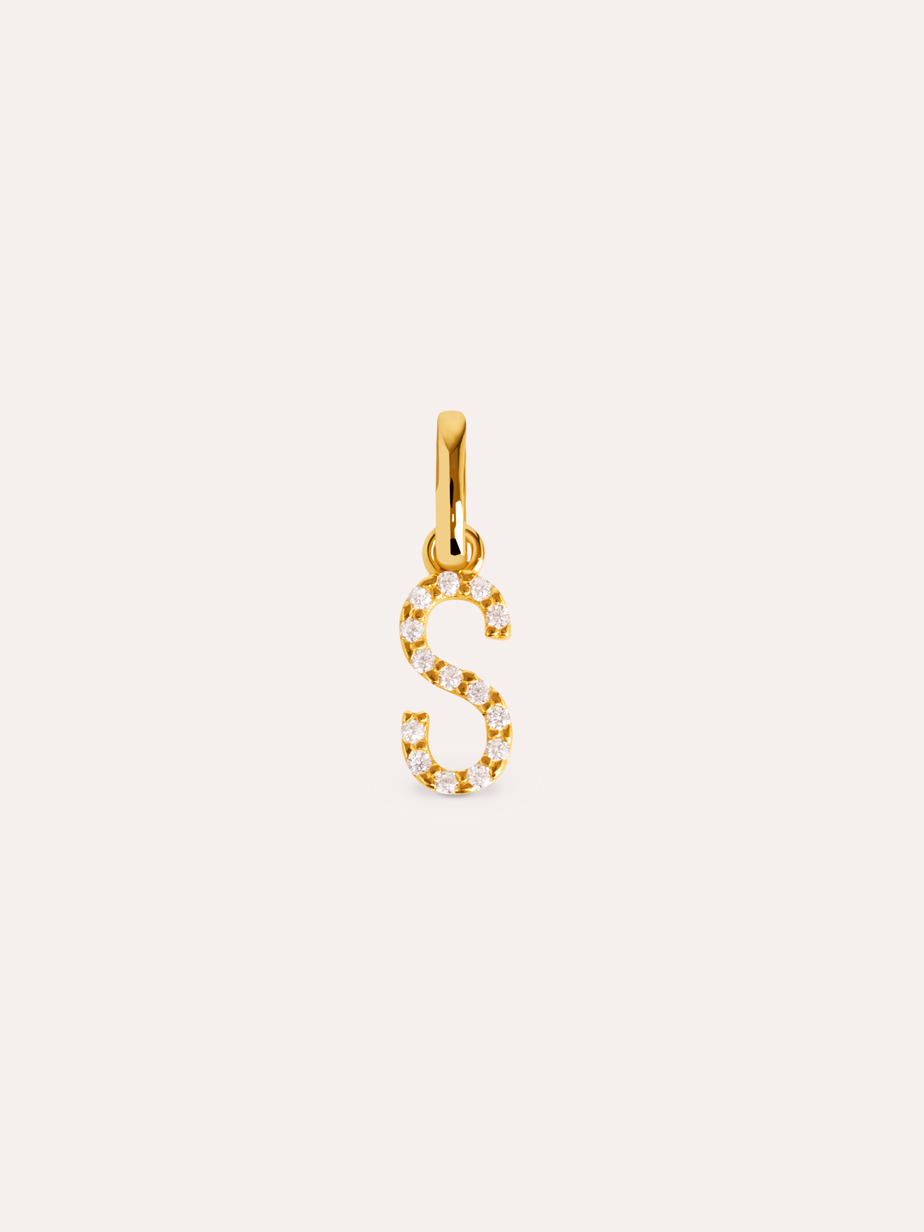 Letter Spark Gold Charm