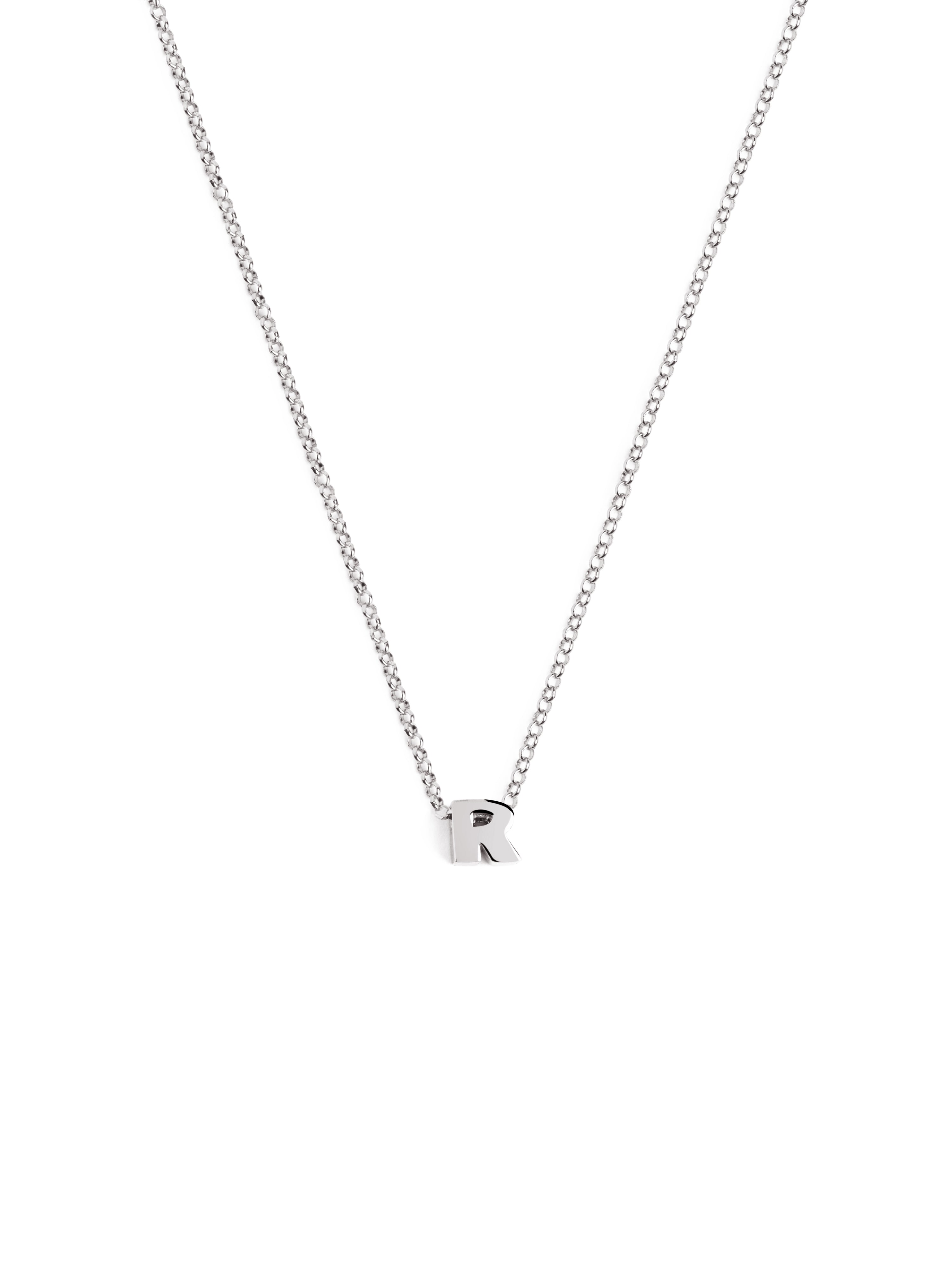 Single Letter Personalized Silver Necklace