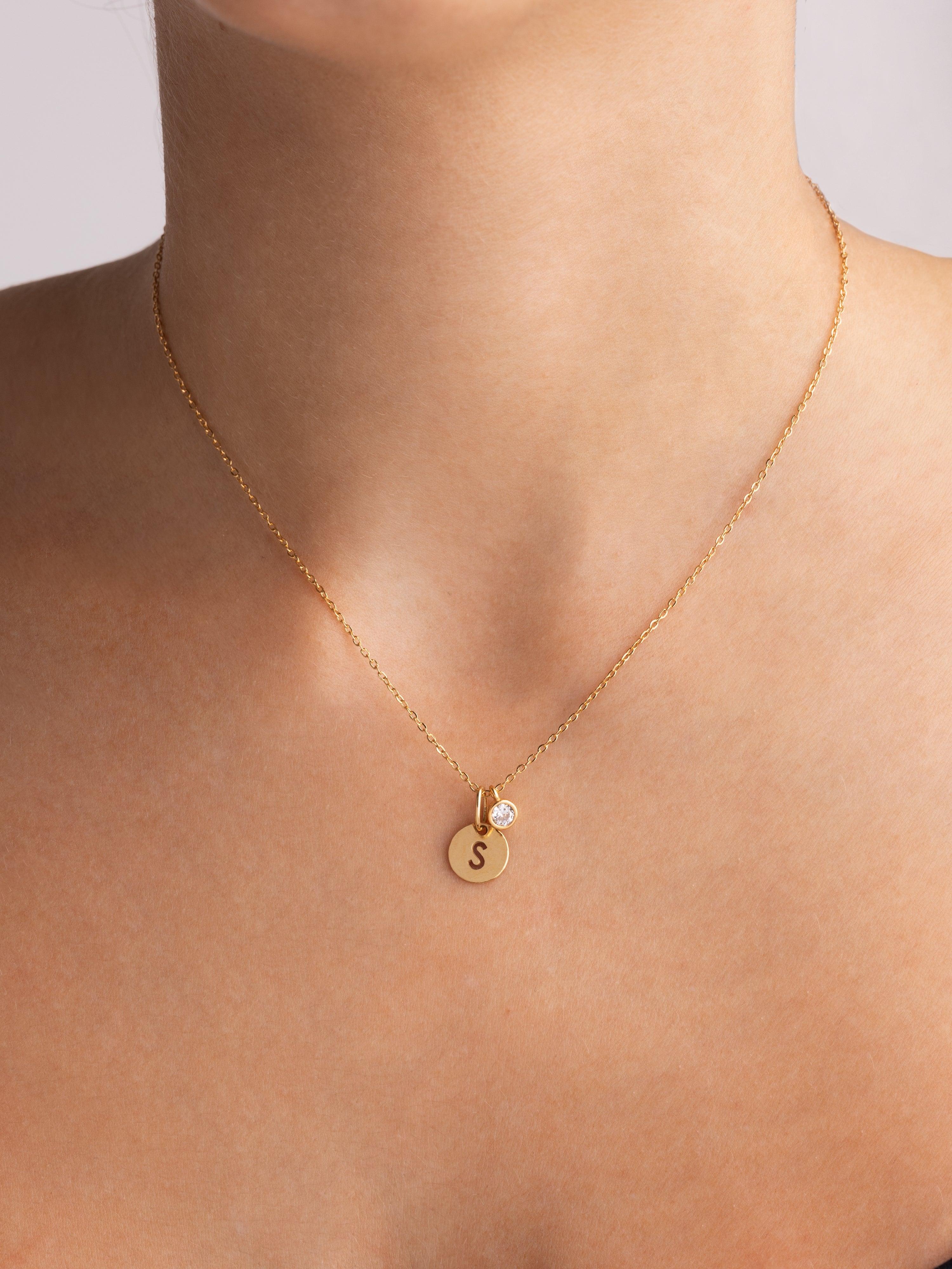 Spark Letter Personalized Gold Necklace