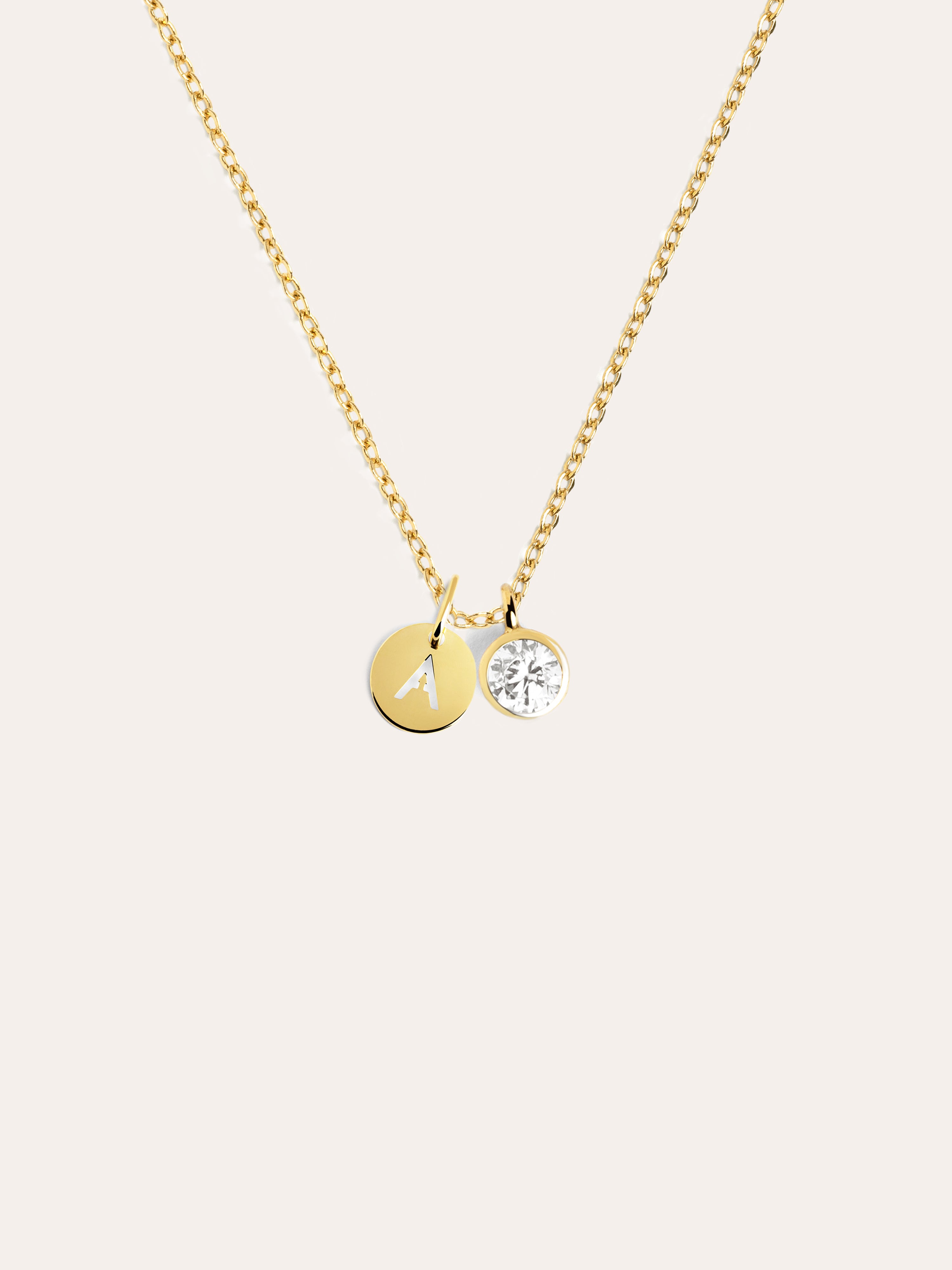 Spark Letter Personalized Gold Necklace