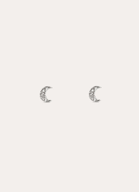 Kids Moon Spark Silver Earrings