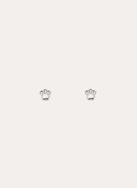 Kids Paw Silver Earrings