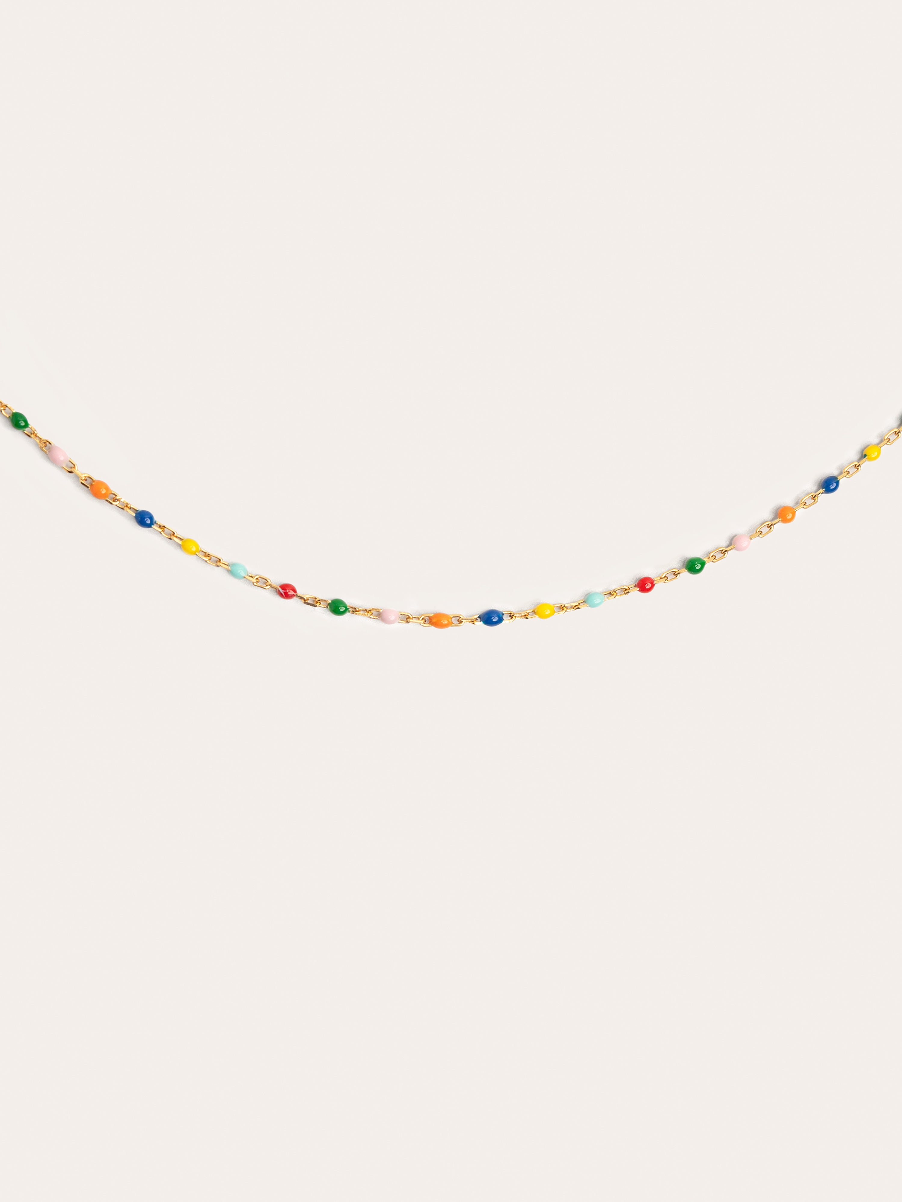Dots Colors Enamel Gold Necklace