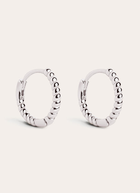 Twist Silver Hoop Earrings