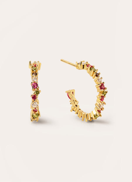 Estellar Colors Gold Hoop Earrings