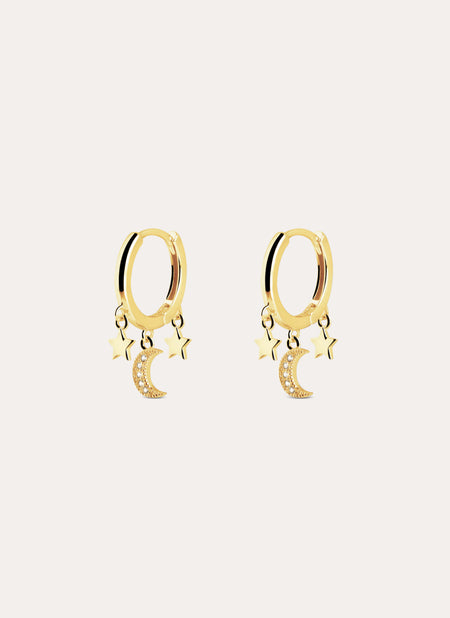 Midnight Sky Gold Earrings