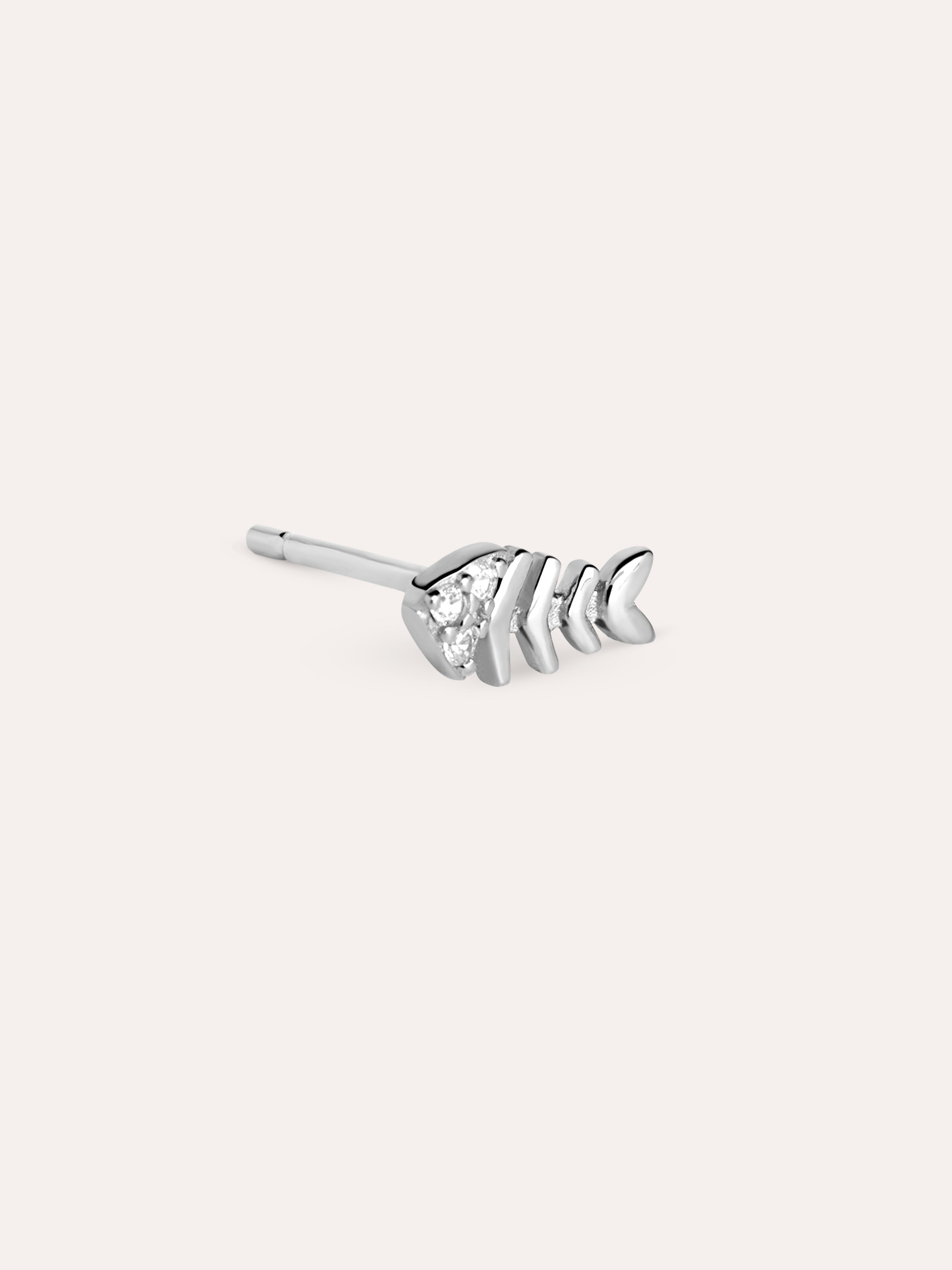 Pendiente Suelto Fishbone Spark Plata