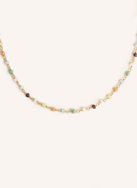 Crystals Colors Gold Necklace