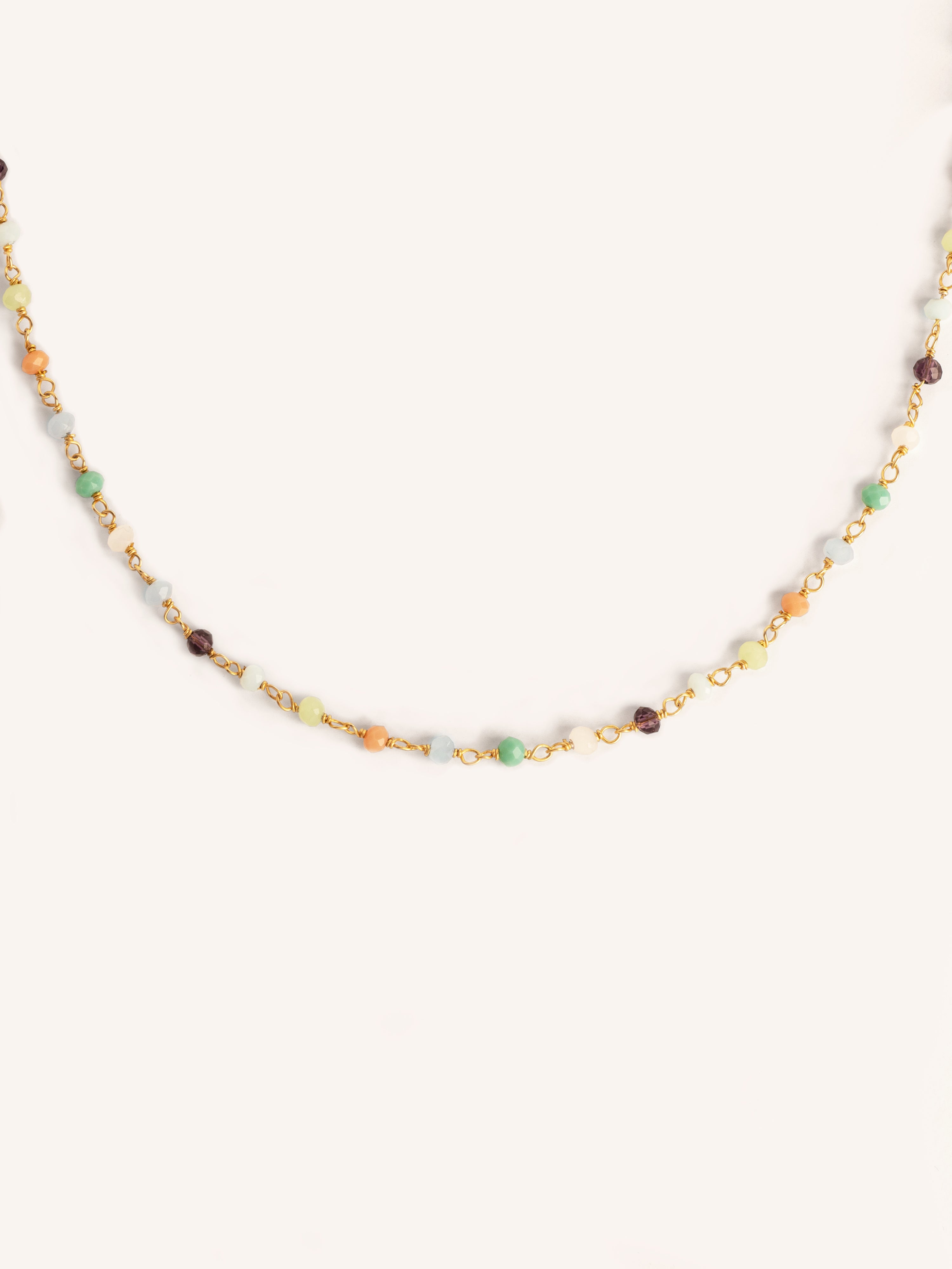 Crystals Colors Gold Necklace