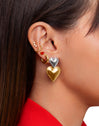 Heart Red Enamel Gold Single Earring