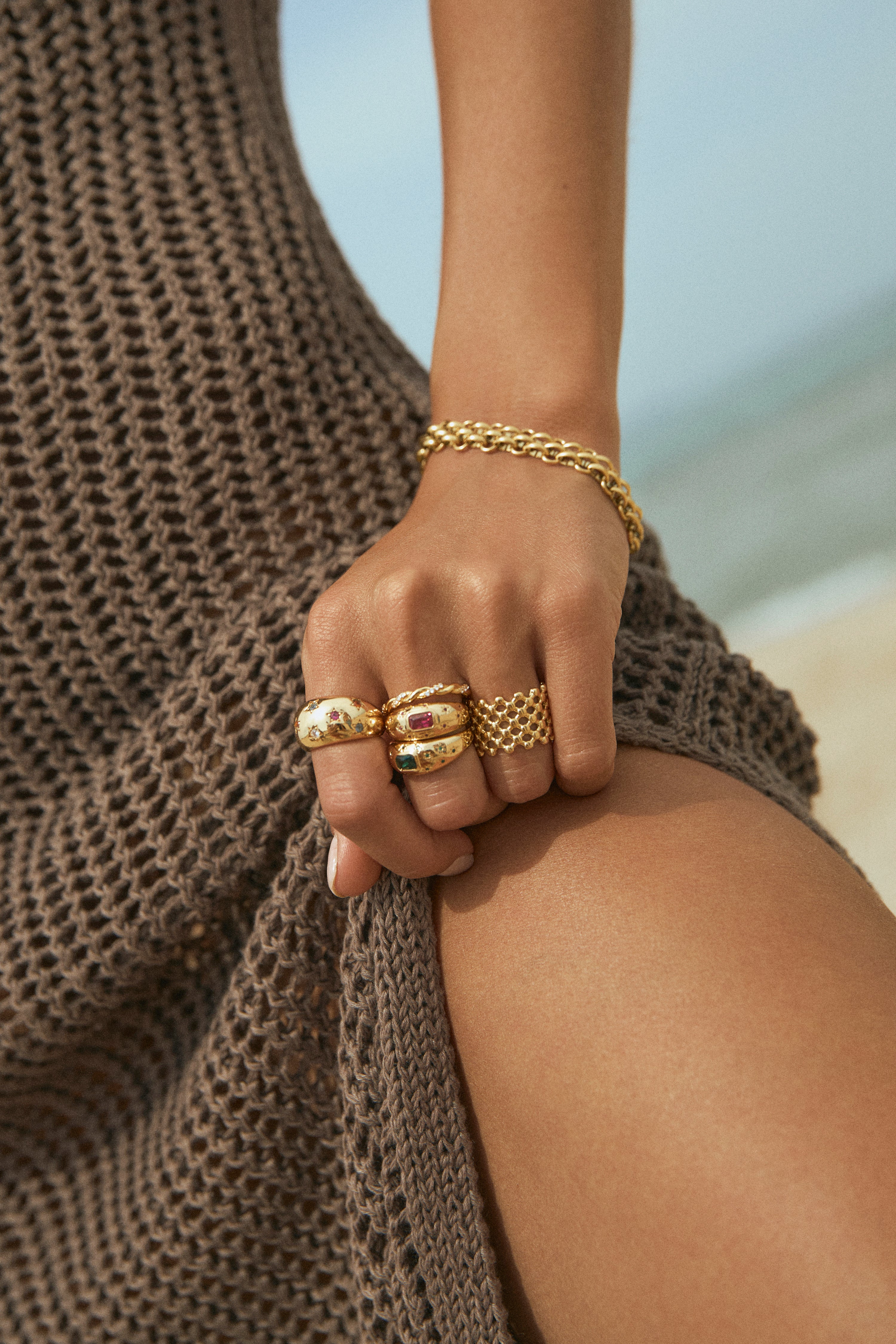 Anillo Charlotte Fucsia Baño Oro