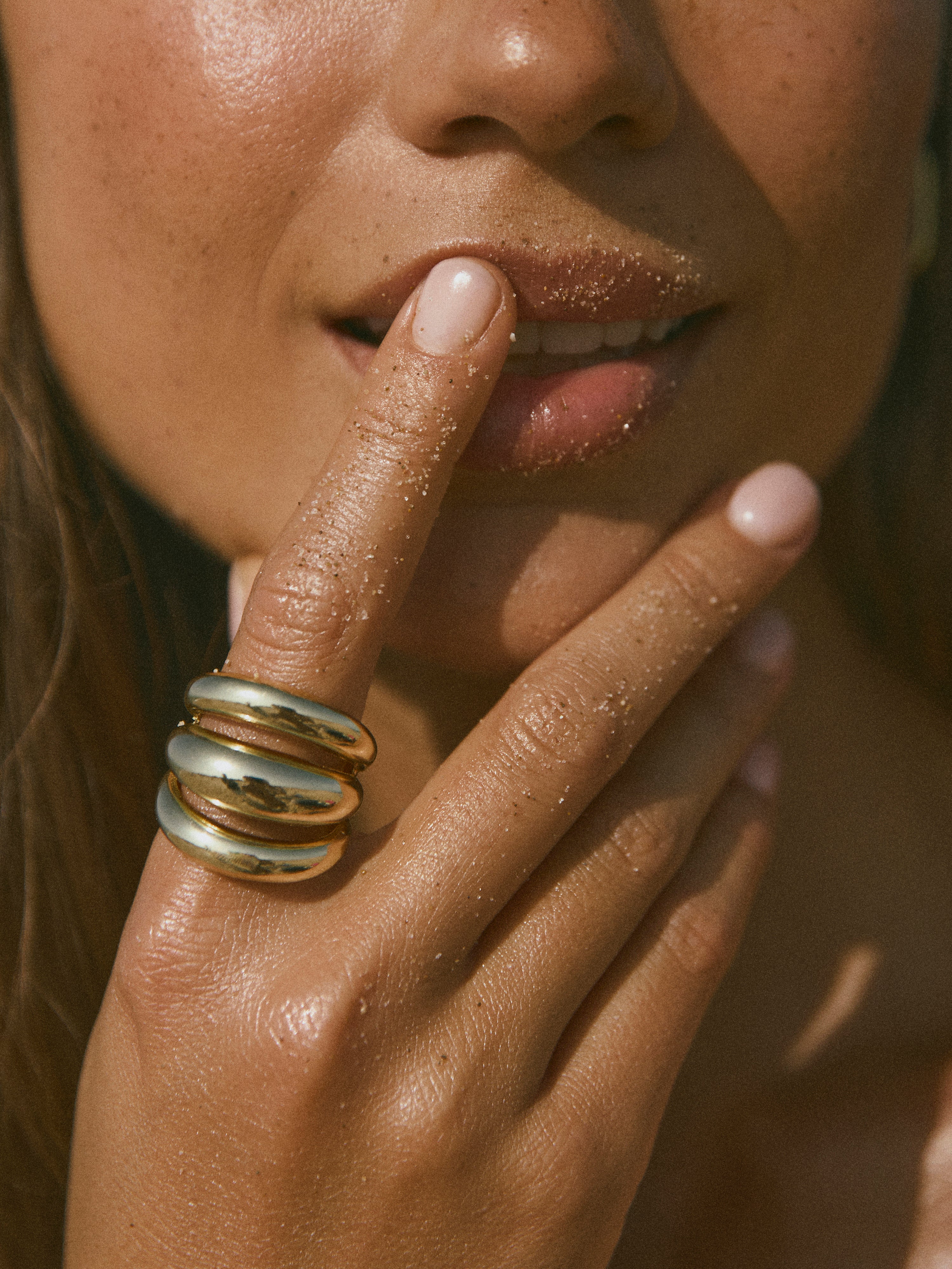 Dune Air Stainless Steel Gold Ring