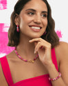 Pendientes Rosé Stones Acero Baño Oro