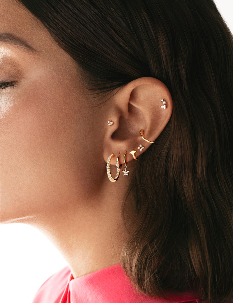 Halo Gold Hoop Single Earring