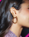 Bamboo Gold Hoop Earrings