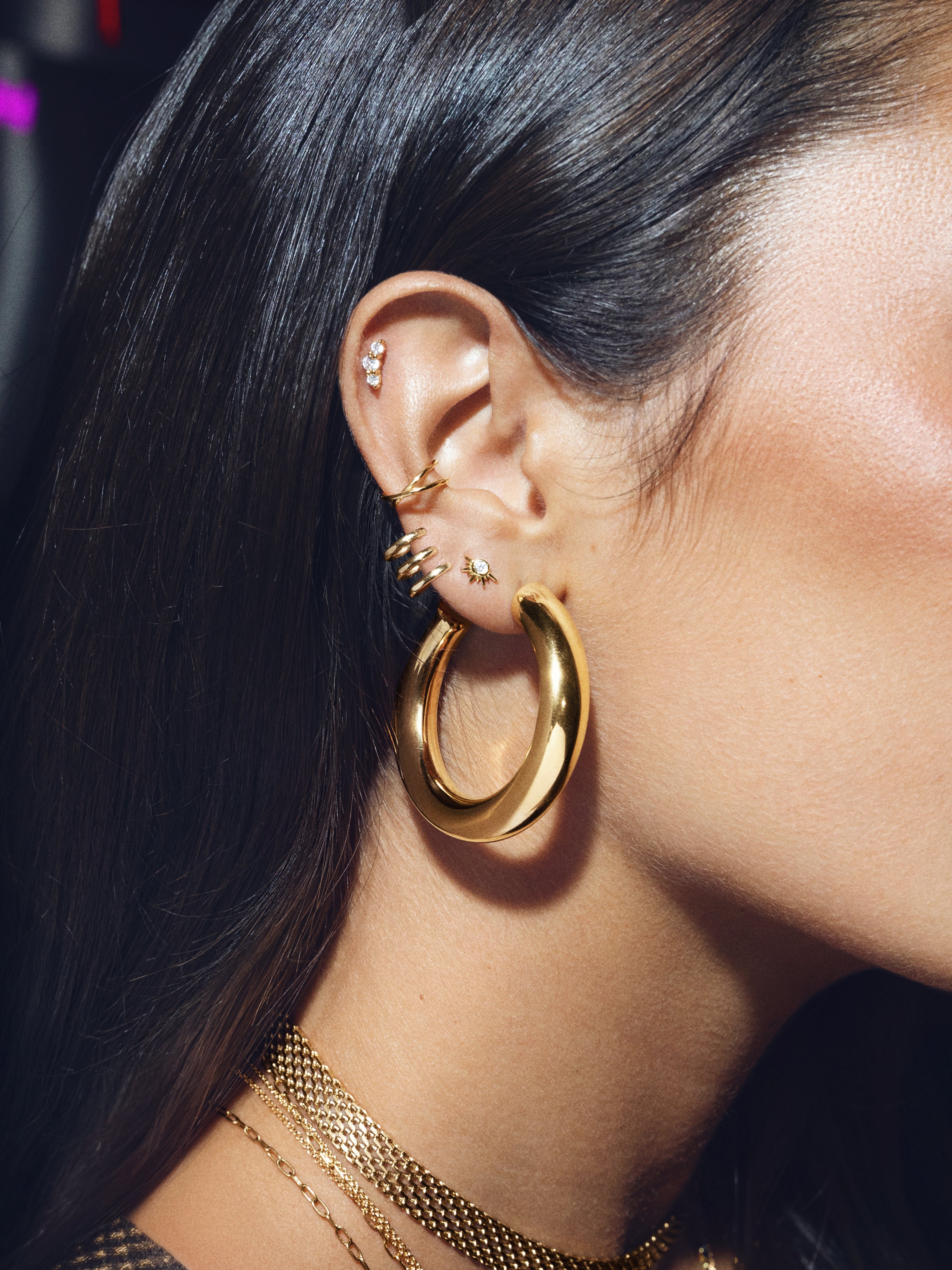 Solar Gold Single Earring