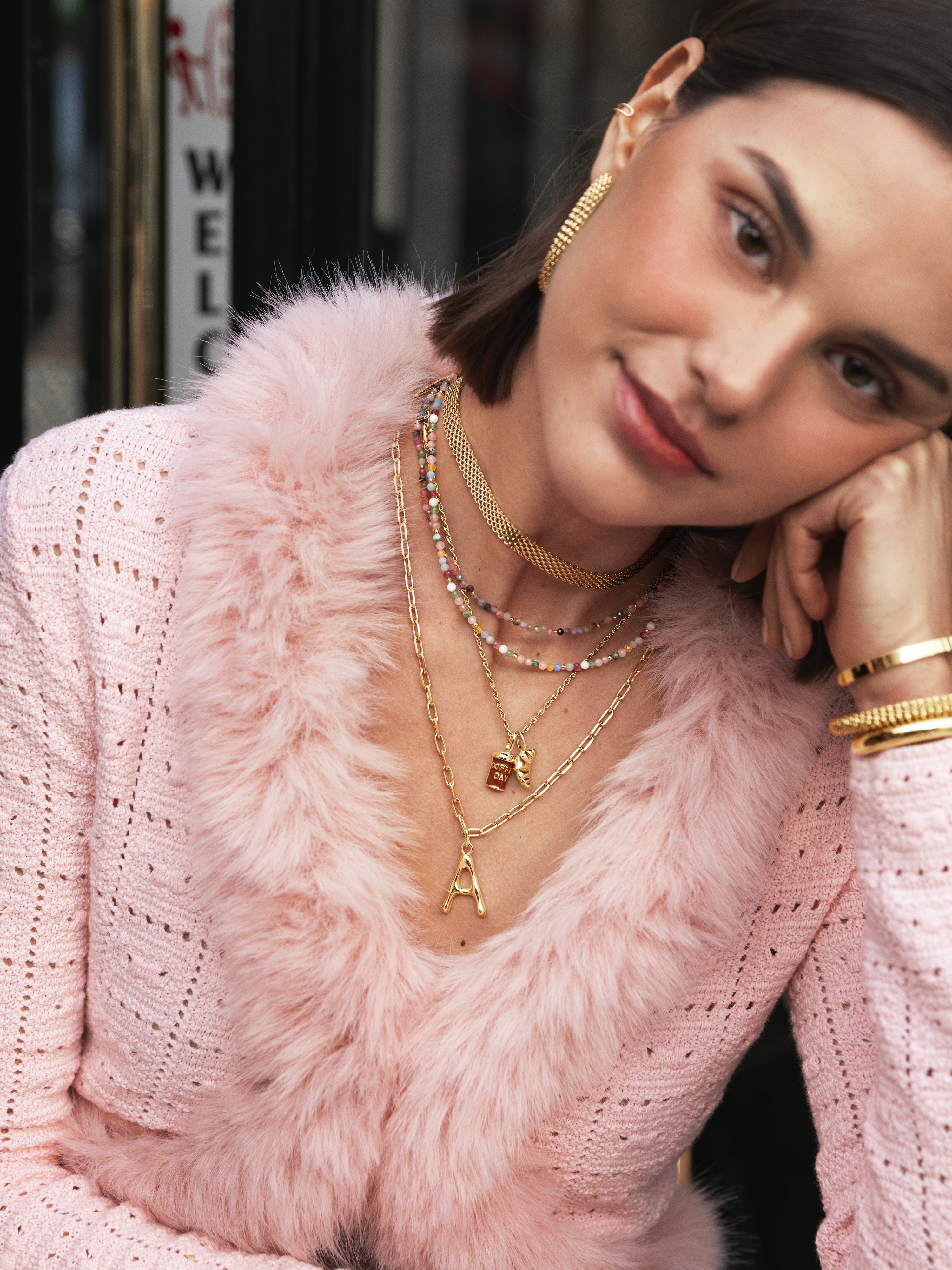 Charm Croissant Baño Oro