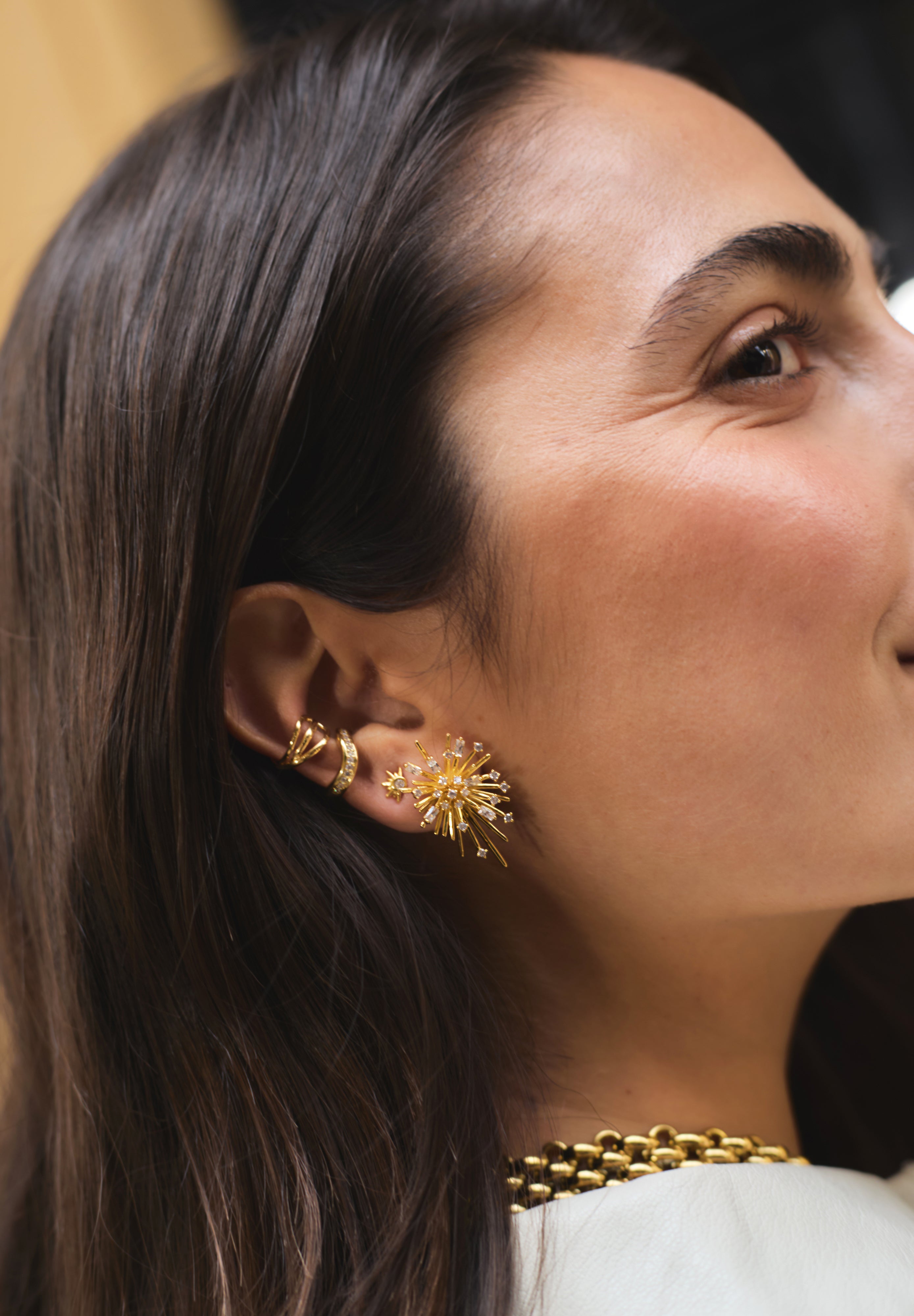 Pendientes Nit del Foc Baño Oro