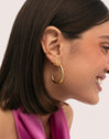 Pendiente Suelto Ear Cuff Nina Plata Baño Oro