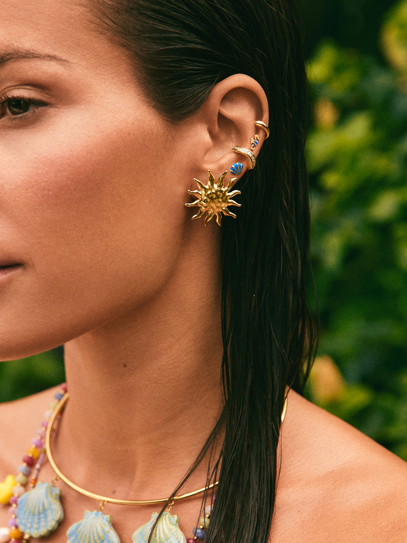 Pendiente Suelto Ear Cuff Hailey Baño Oro