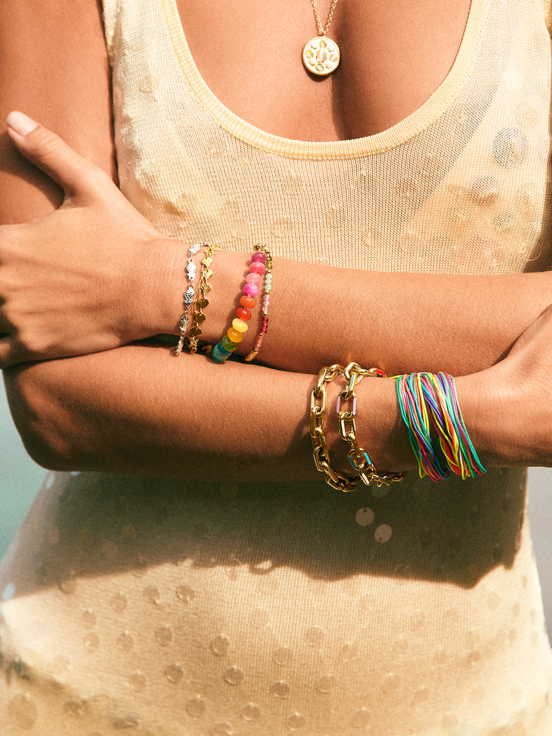 Pulsera Shells Acero Baño Oro