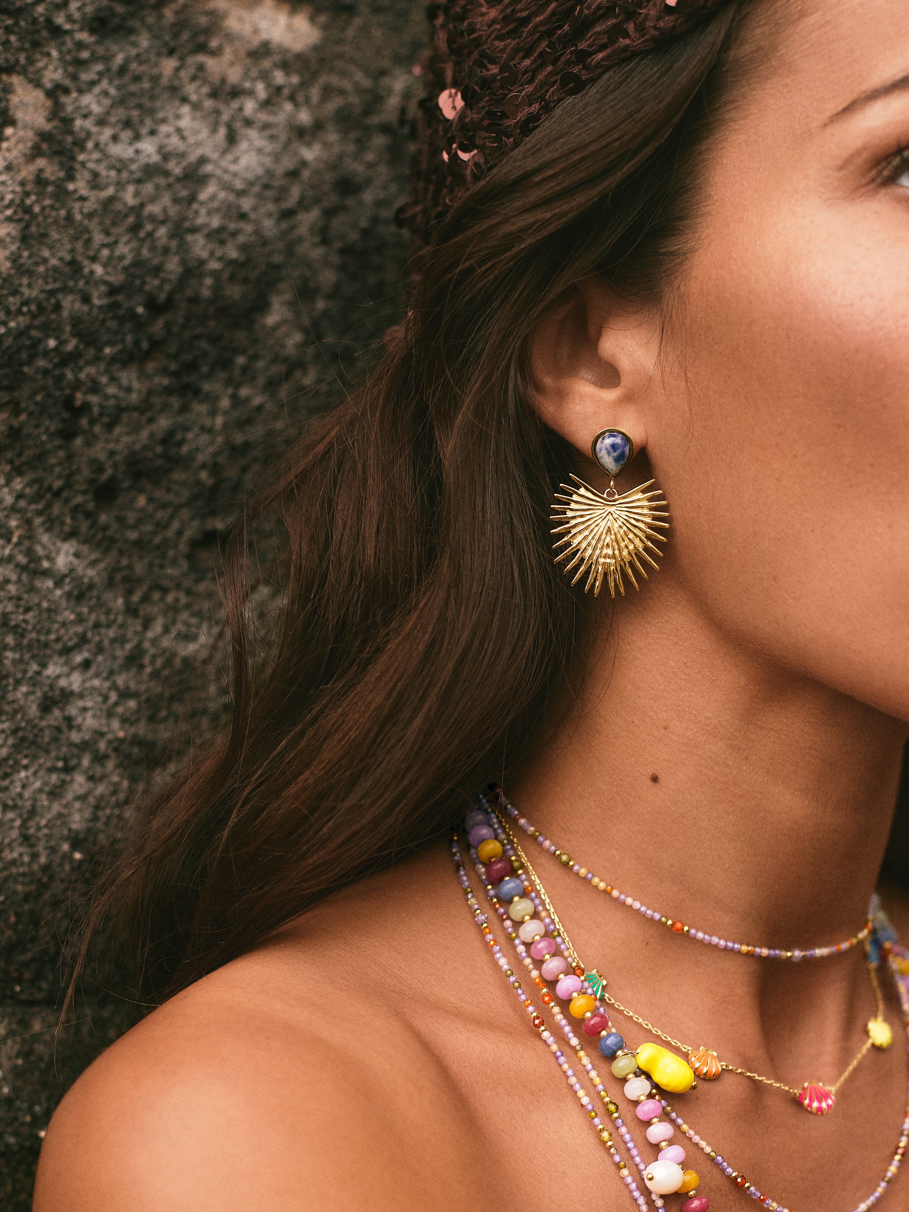 Pendientes Catalina Acero Baño Oro