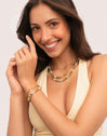 Alpine Stones Gold Plated Steel Bracelet